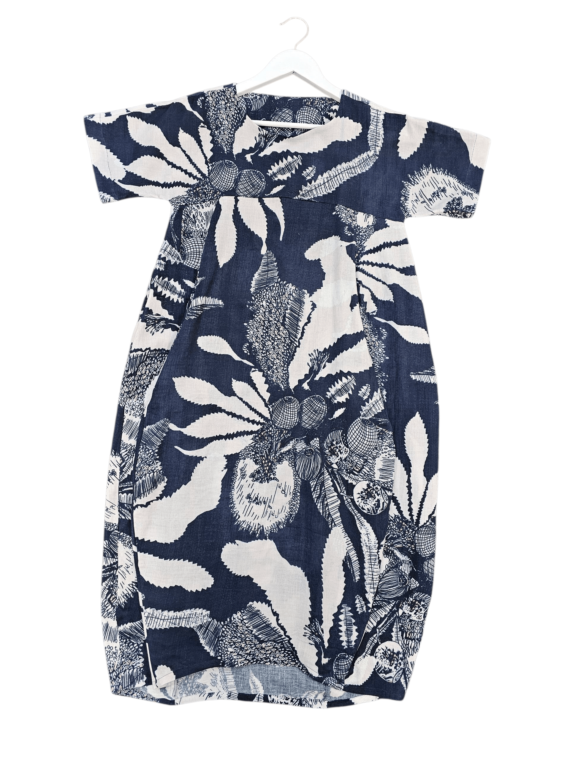 Cocoon Dress Organic Pure Linen - Original Sawtooth Banksia Dress The Spotted Quoll 