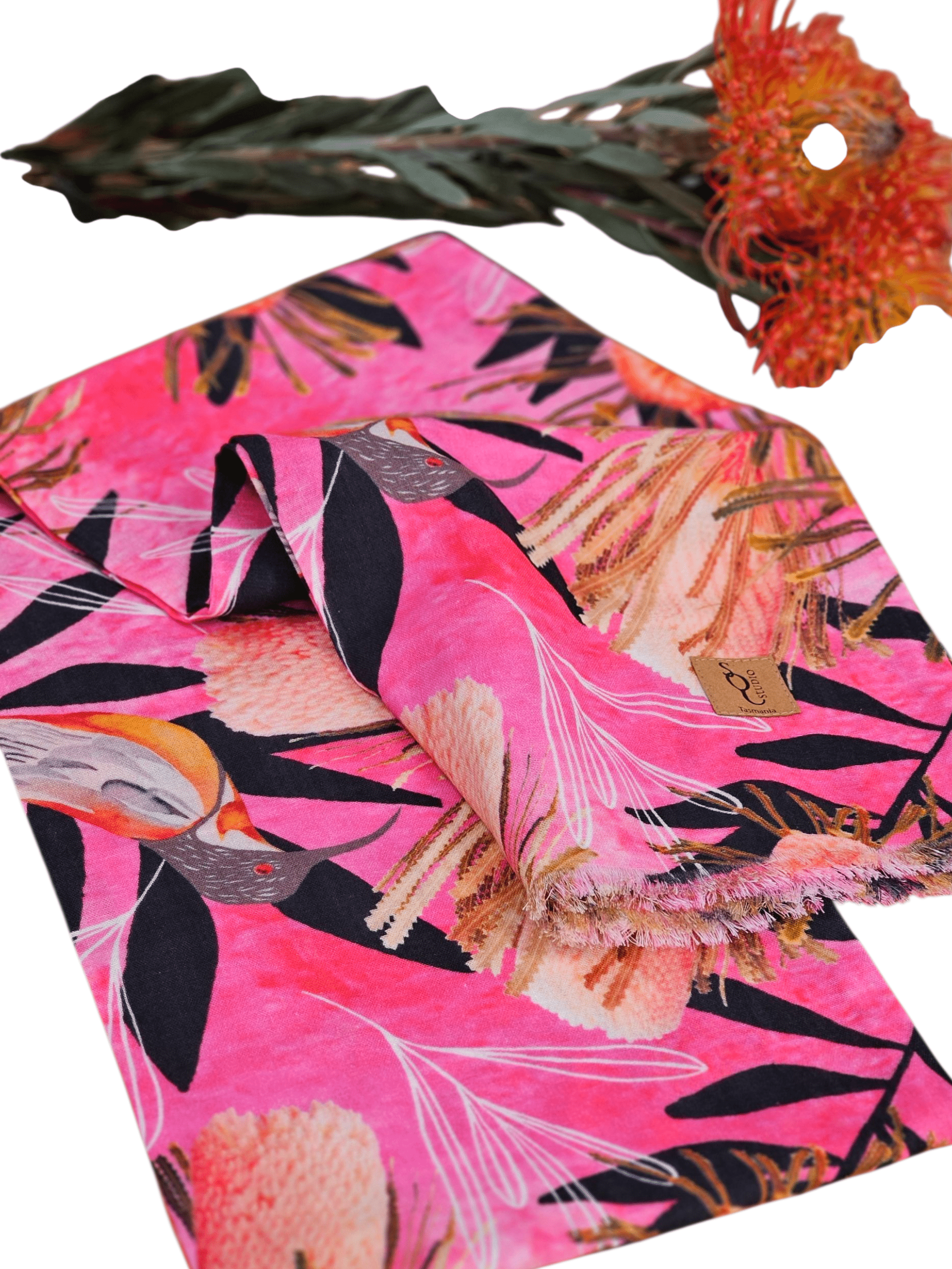 Pink Summer Bouquet Organic Cotton Scarf scarf The Spotted Quoll 