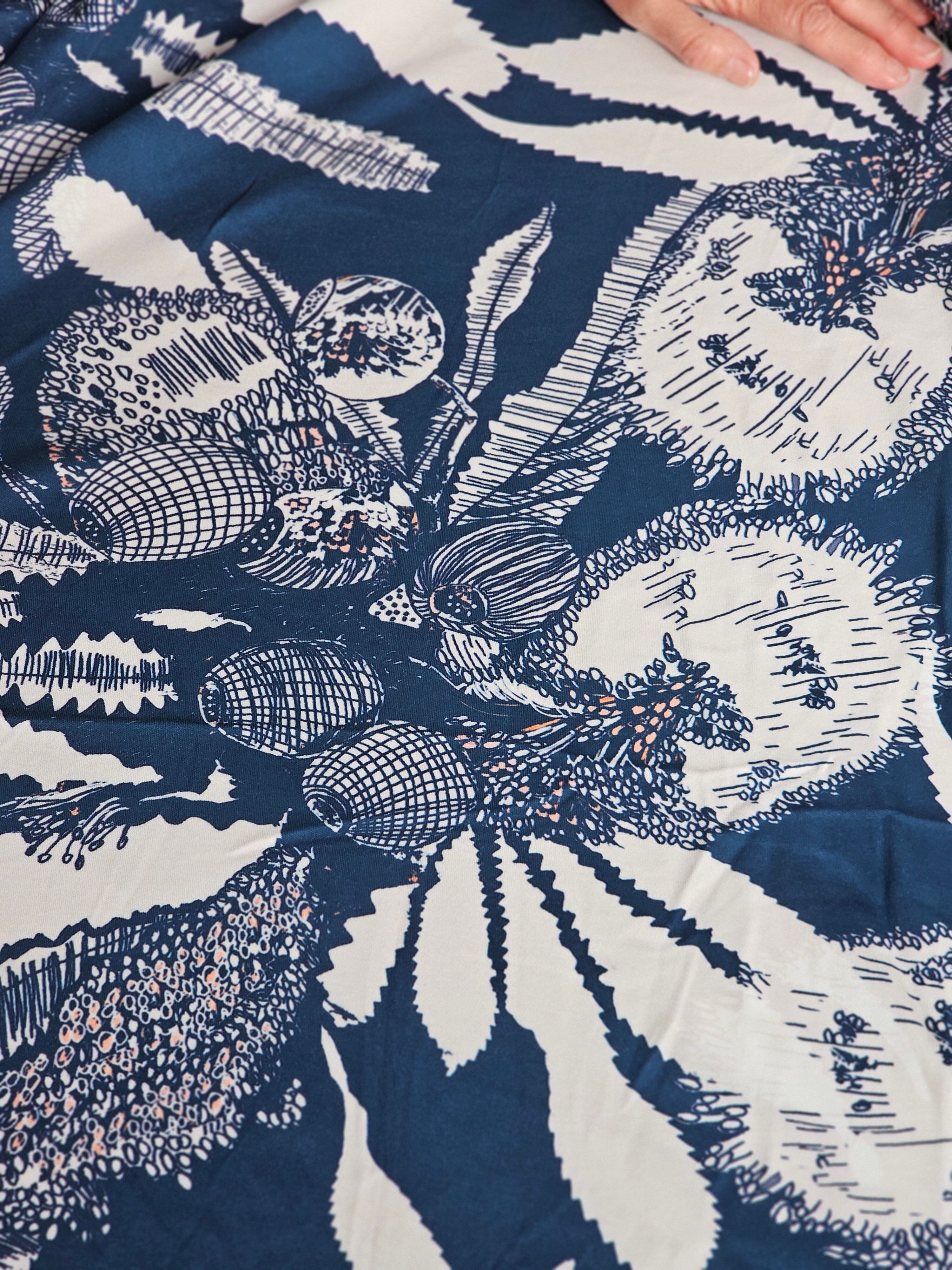 Fabric Organic Cotton Jersey Knit by the metre fabric The Spotted Quoll Studio .5m Sawtooth Banksia Orginal 