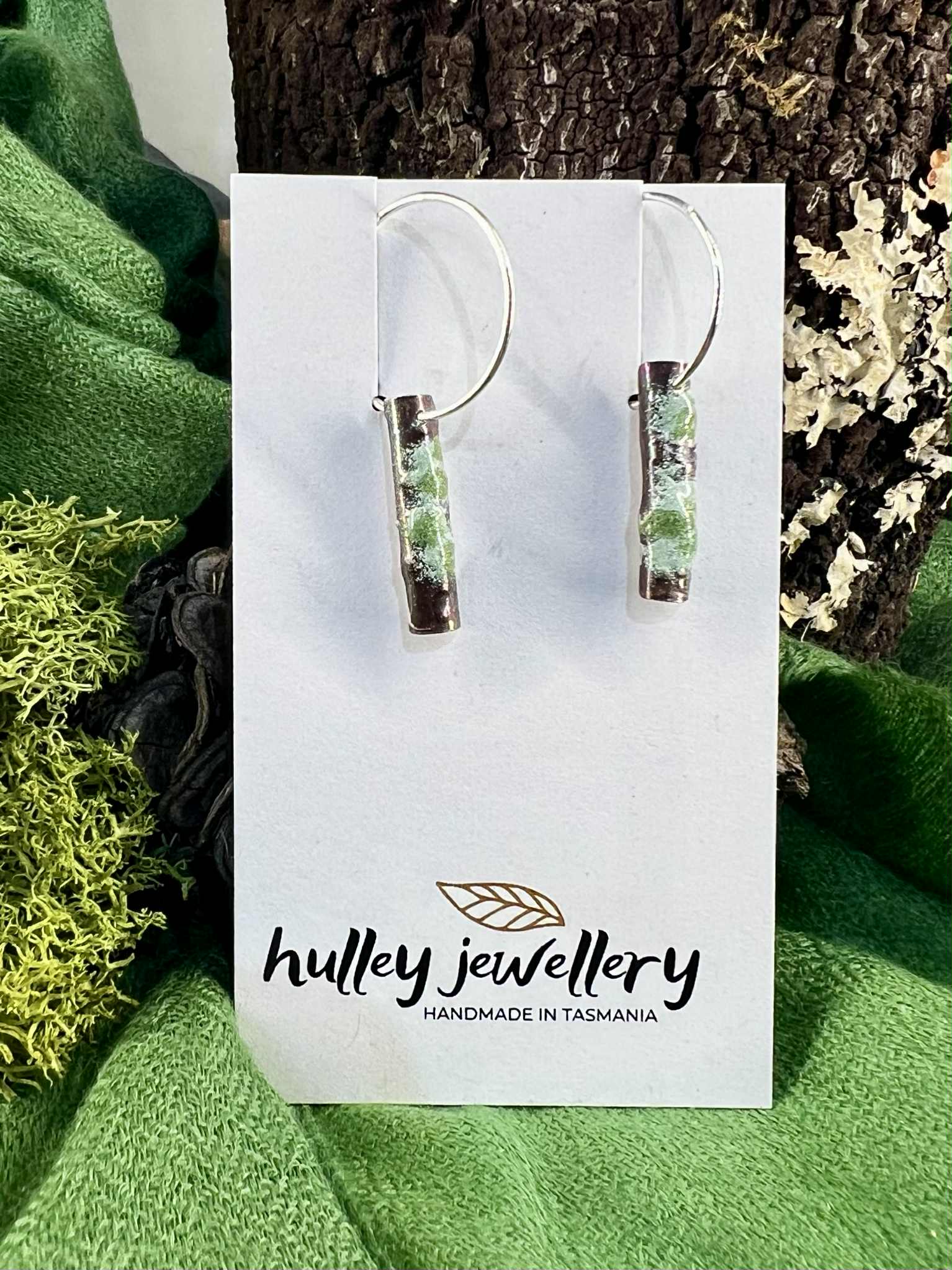 Forest Lichen Silver Earrings - Hulley Jewellery Earrings Hulley Jewellery 