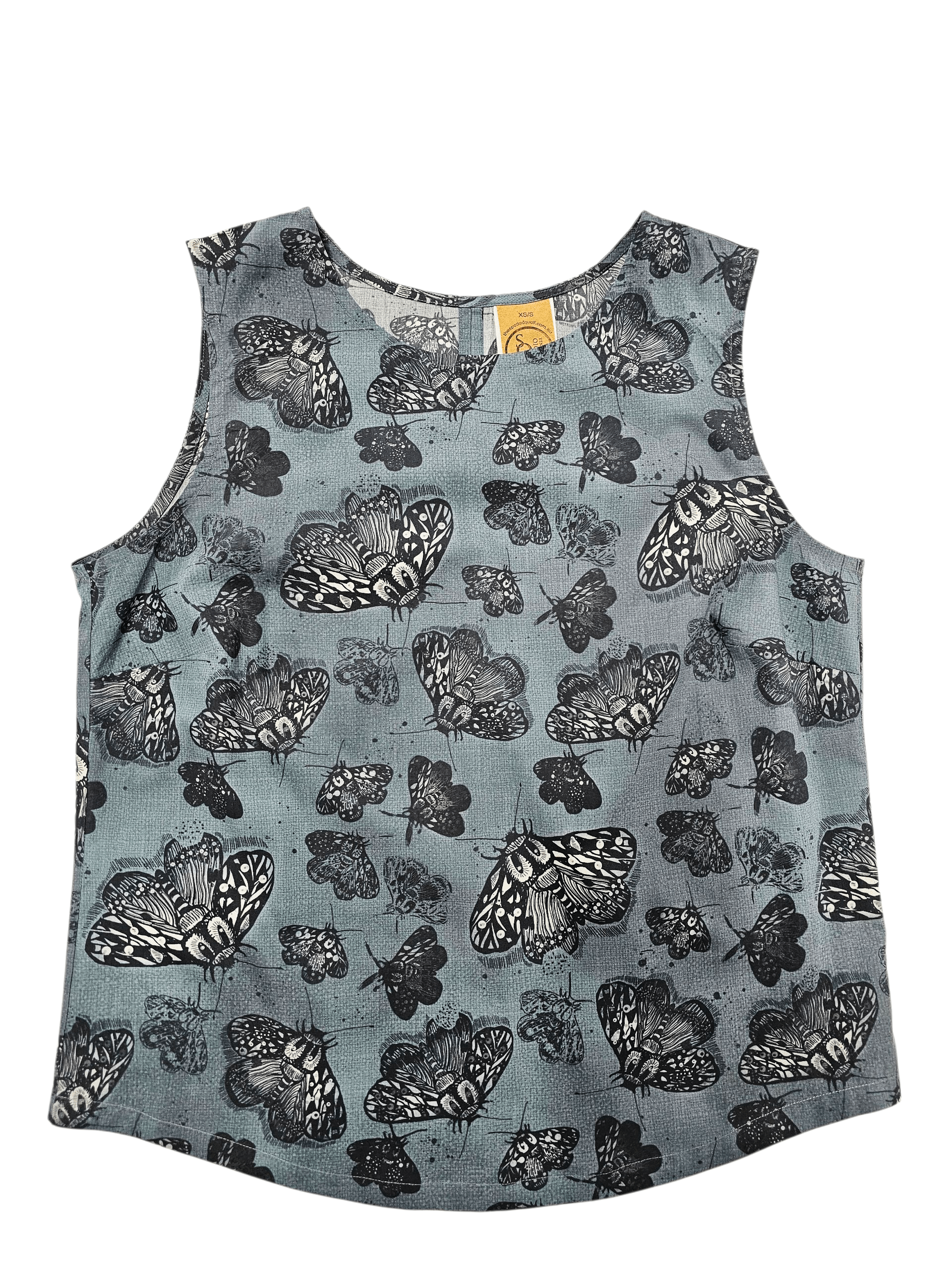 Organic Cotton Poplin Tank - Slate Moth Shirts & Tops The Spotted Quoll 