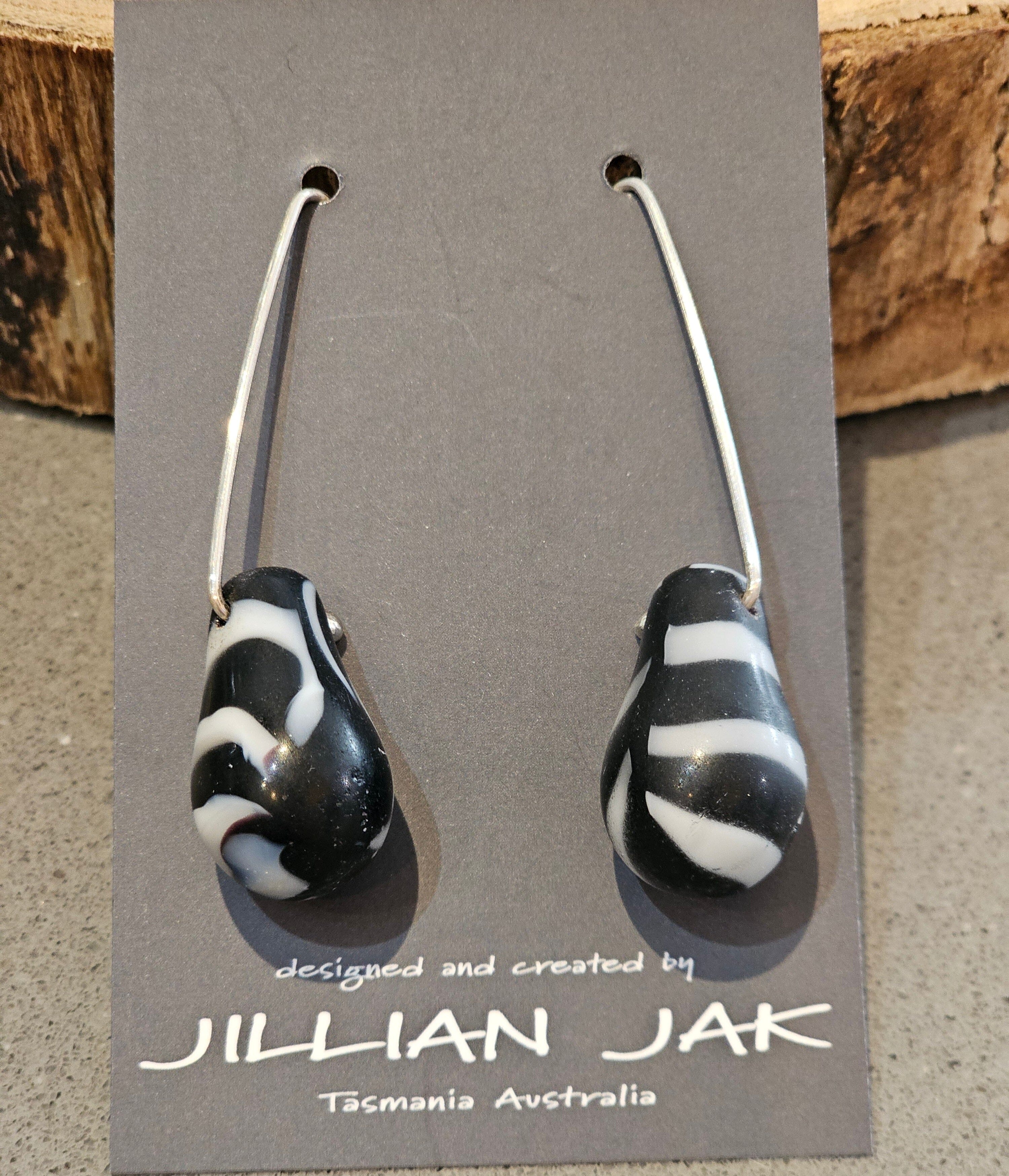 Semi Precious Beaded Dangles - Jillian Jak Earrings Jillian Jak Zebra Drop 