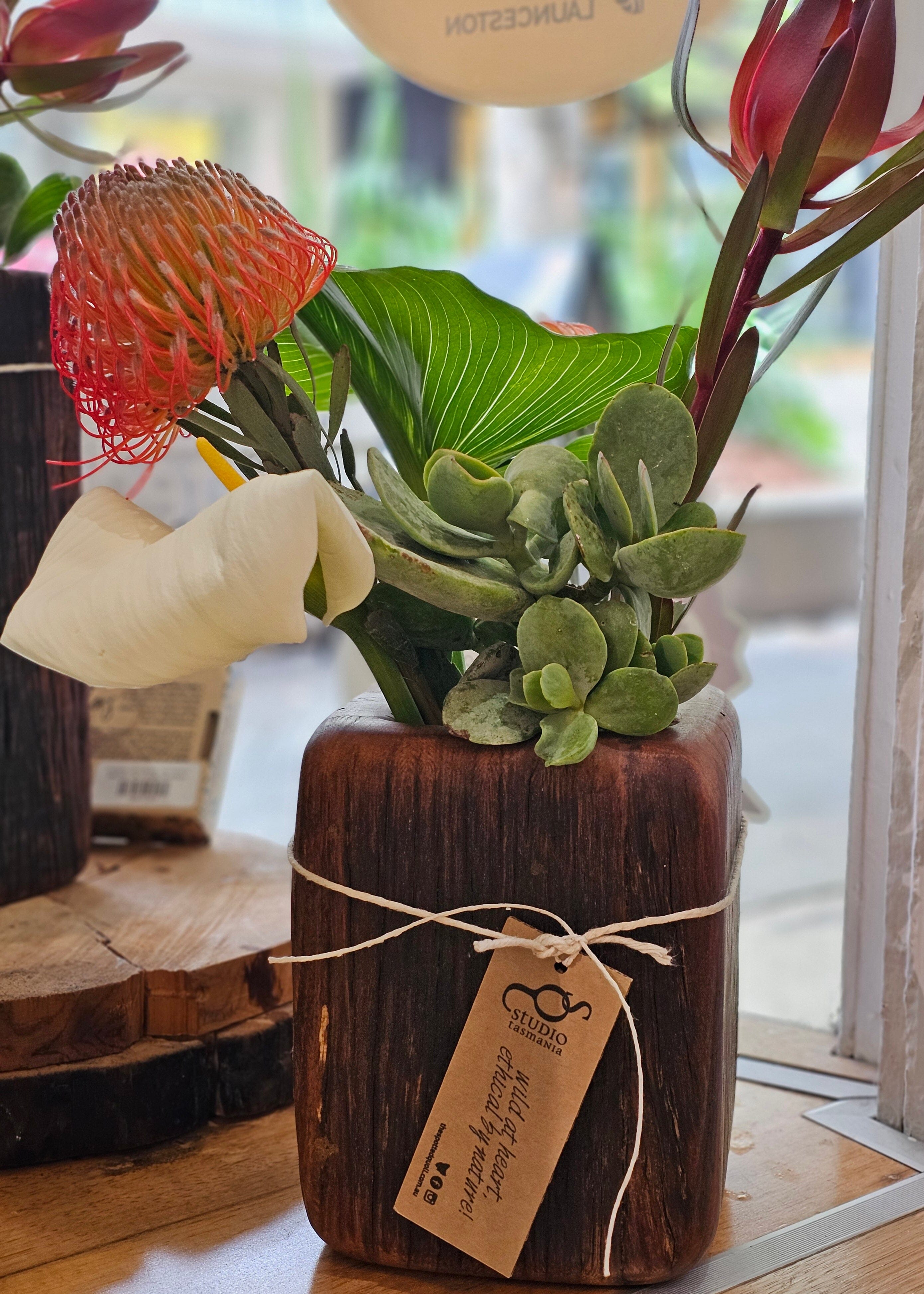 Reclaimed Timber Vases - Sideline Timber Vase Sideline Timber Small (19cm x 13.5cm) 