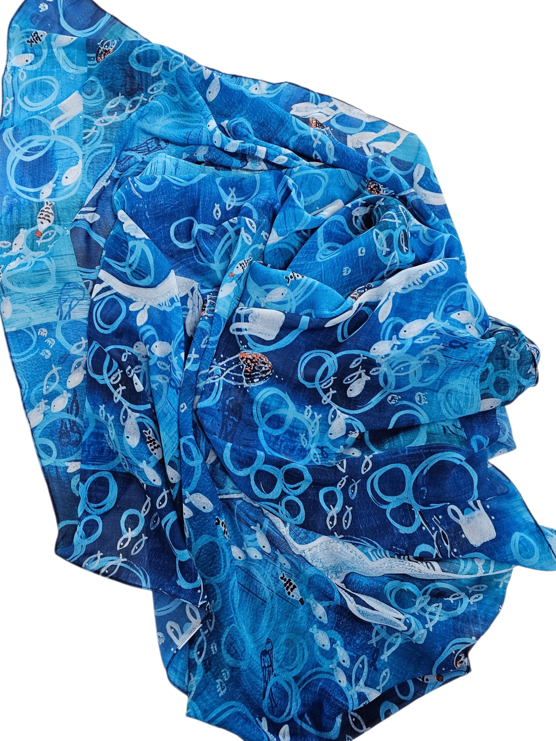 Silken Chic Scarves - Sushi Sea Scarf The Spotted Quoll Studio 