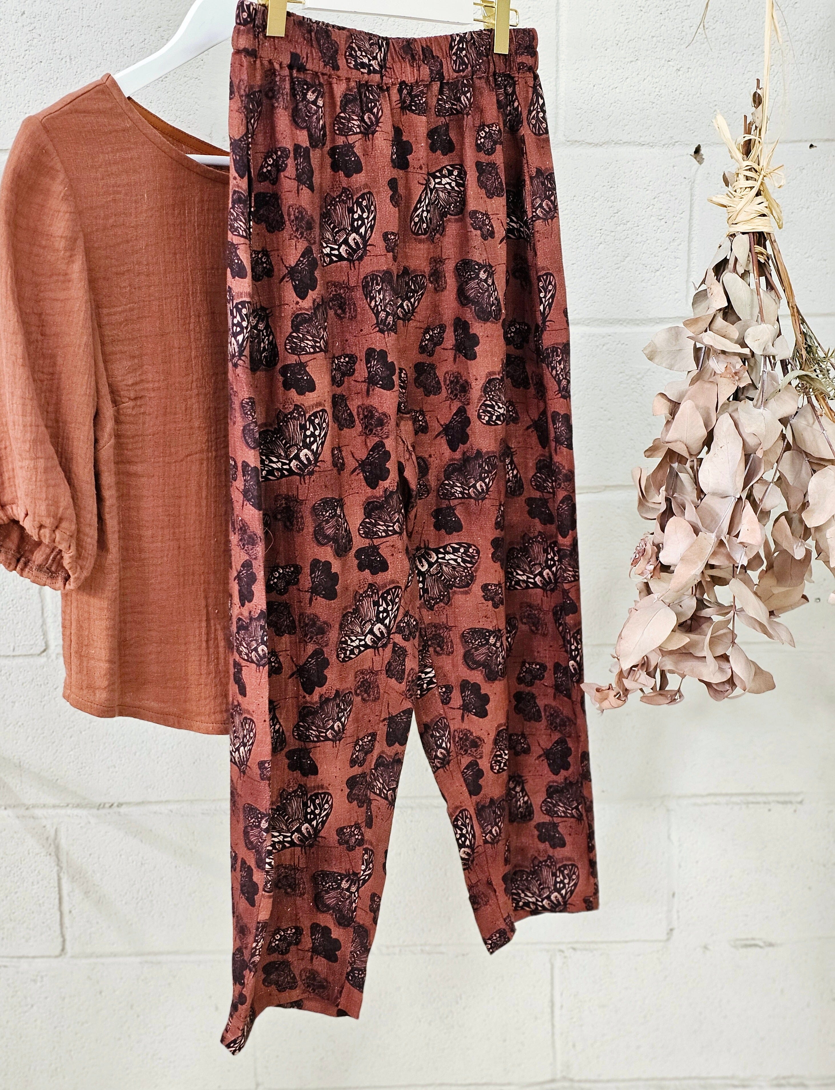 Boss Pant Organic 100% Linen - Cocoa Moth Pants The Spotted Quoll 