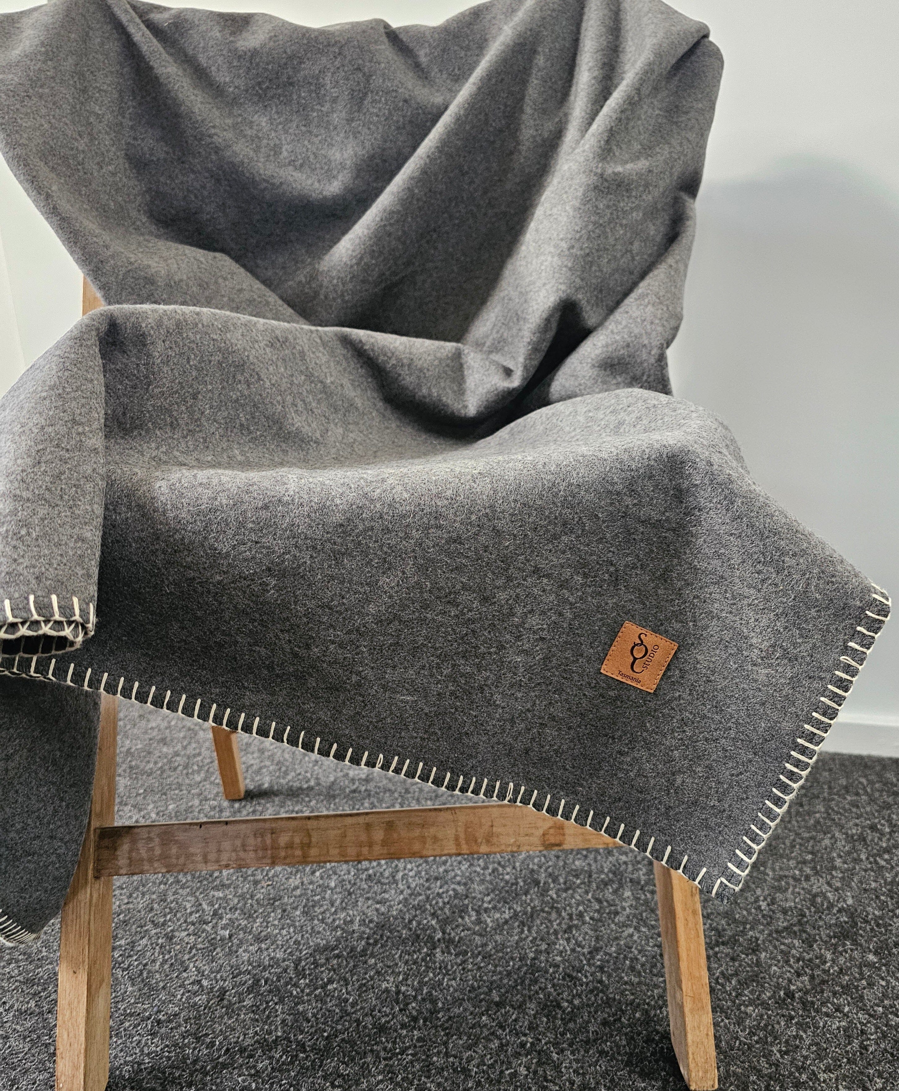 Organic Wool Felt Throw - SQ Studio Throws The Spotted Quoll 