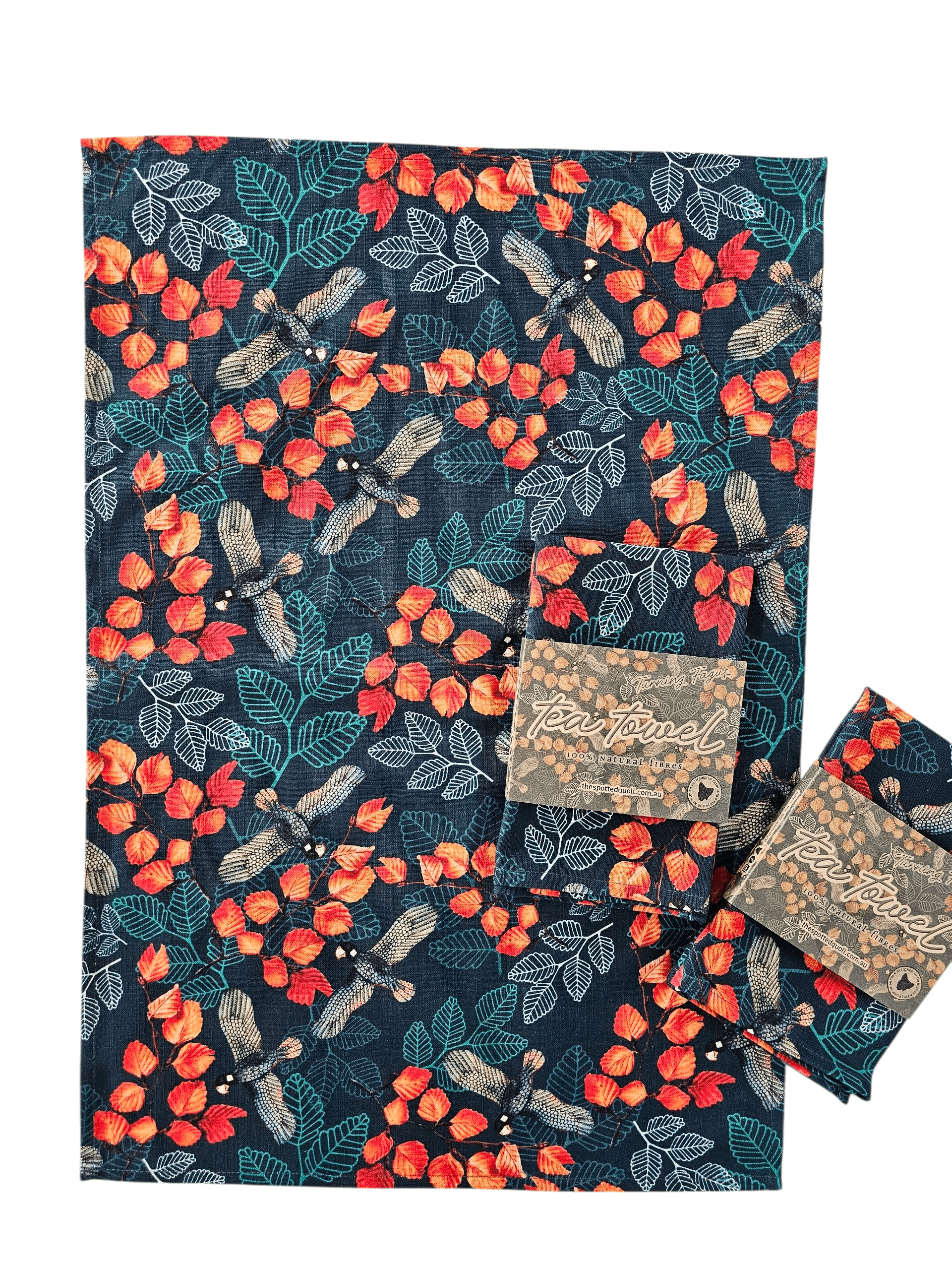 Organic Linen Hemp Tea Towel - Turning Fagus Tea Towel The Spotted Quoll 