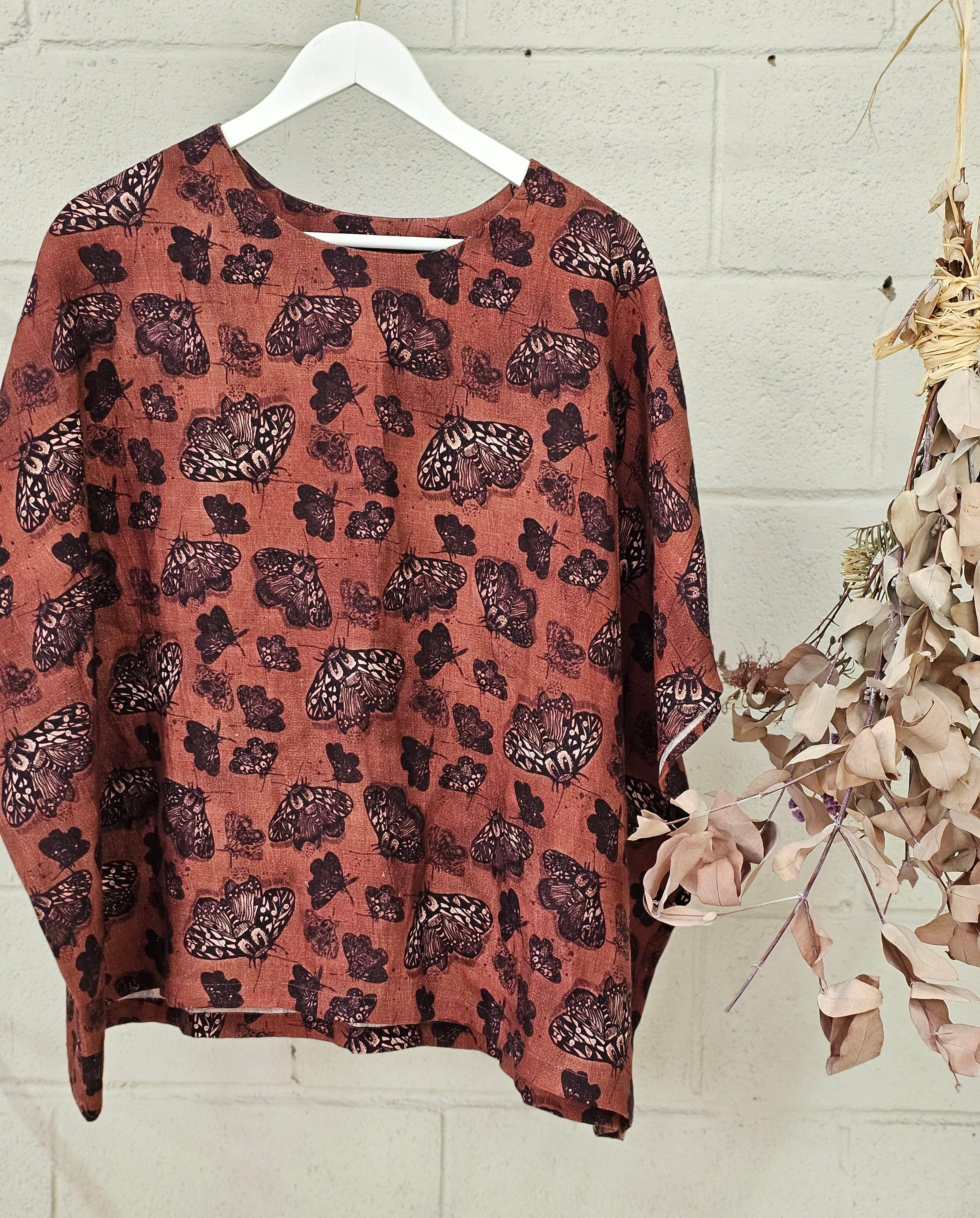 Freedom Top Pure Linen - Cocoa Moth Top The Spotted Quoll 