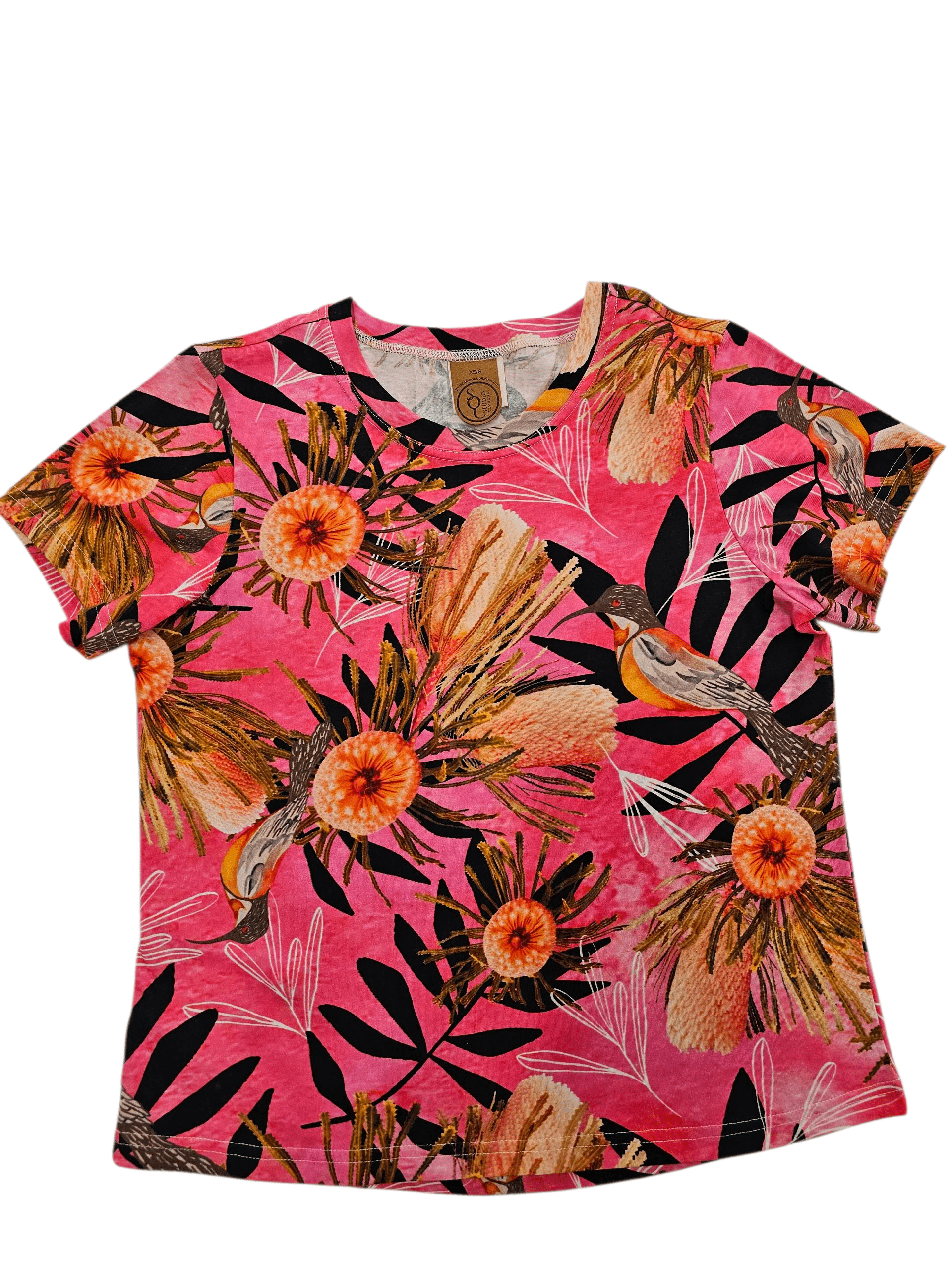 The Goodness Tee Organic Cotton Knit - Pink Summer Bouquet Tee Shirt The Spotted Quoll 