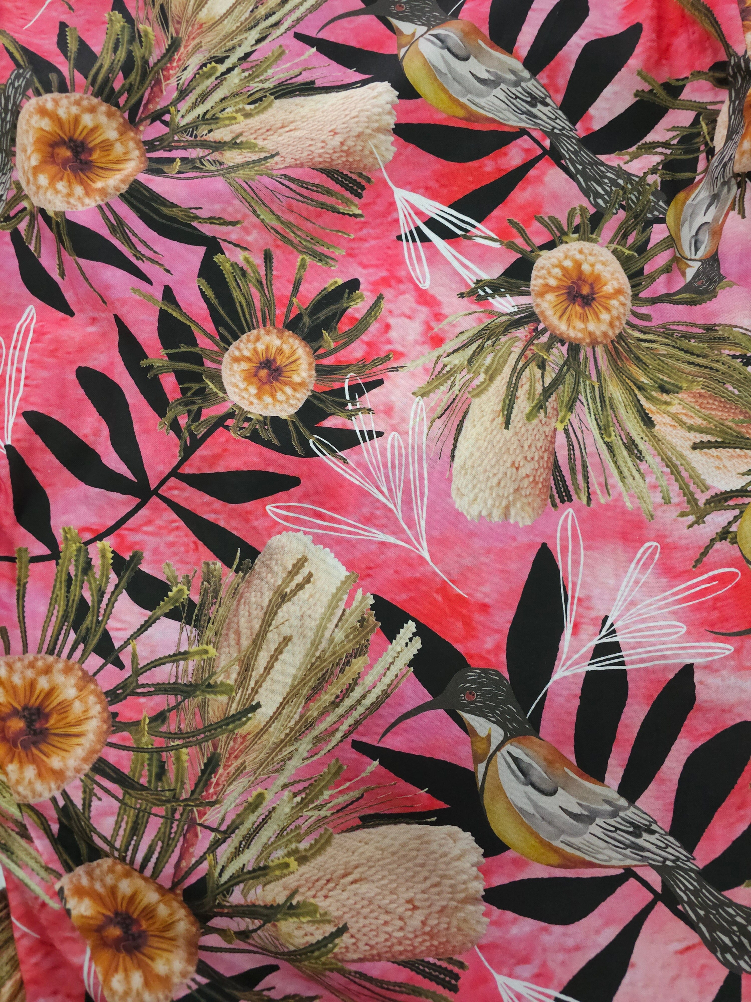 Fabric Double Muslin Organic Cotton - By The Metre fabric The Spotted Quoll Studio .5M Summer Bouquet Pink 