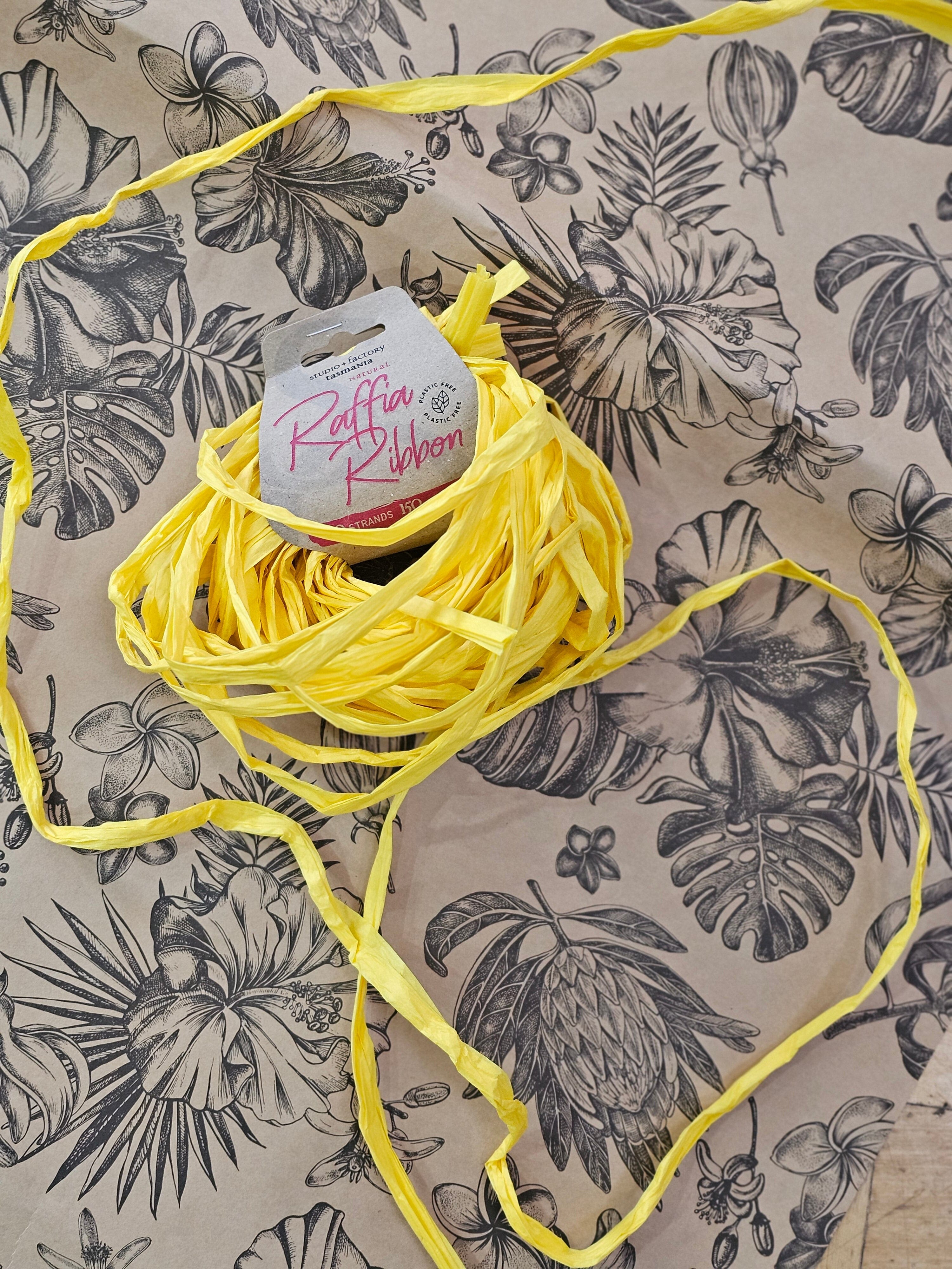 Natural Raffia Ribbon - Gift Wrapping Gift Tags & Labels The Spotted Quoll Happy 