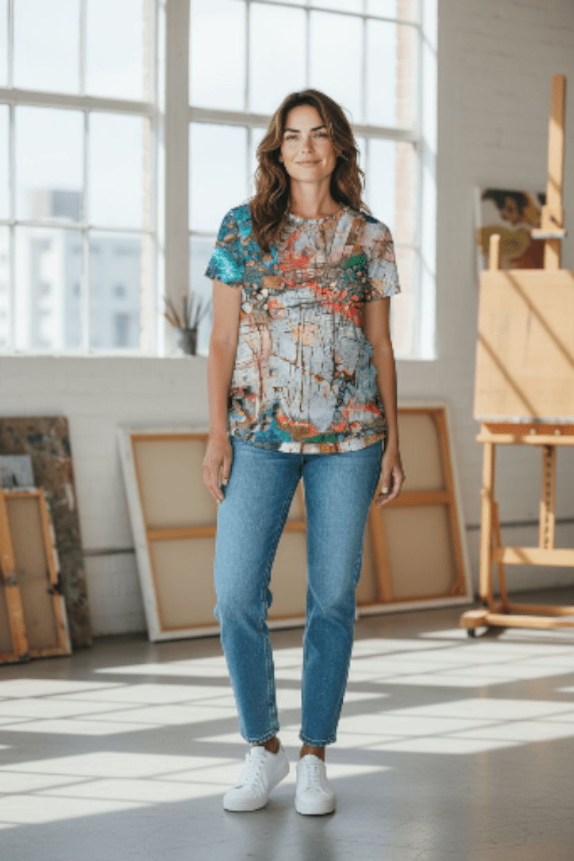 The Goodness Tee Organic Cotton Knit - Aerial Bay of Fires Tee Shirt The Spotted Quoll 