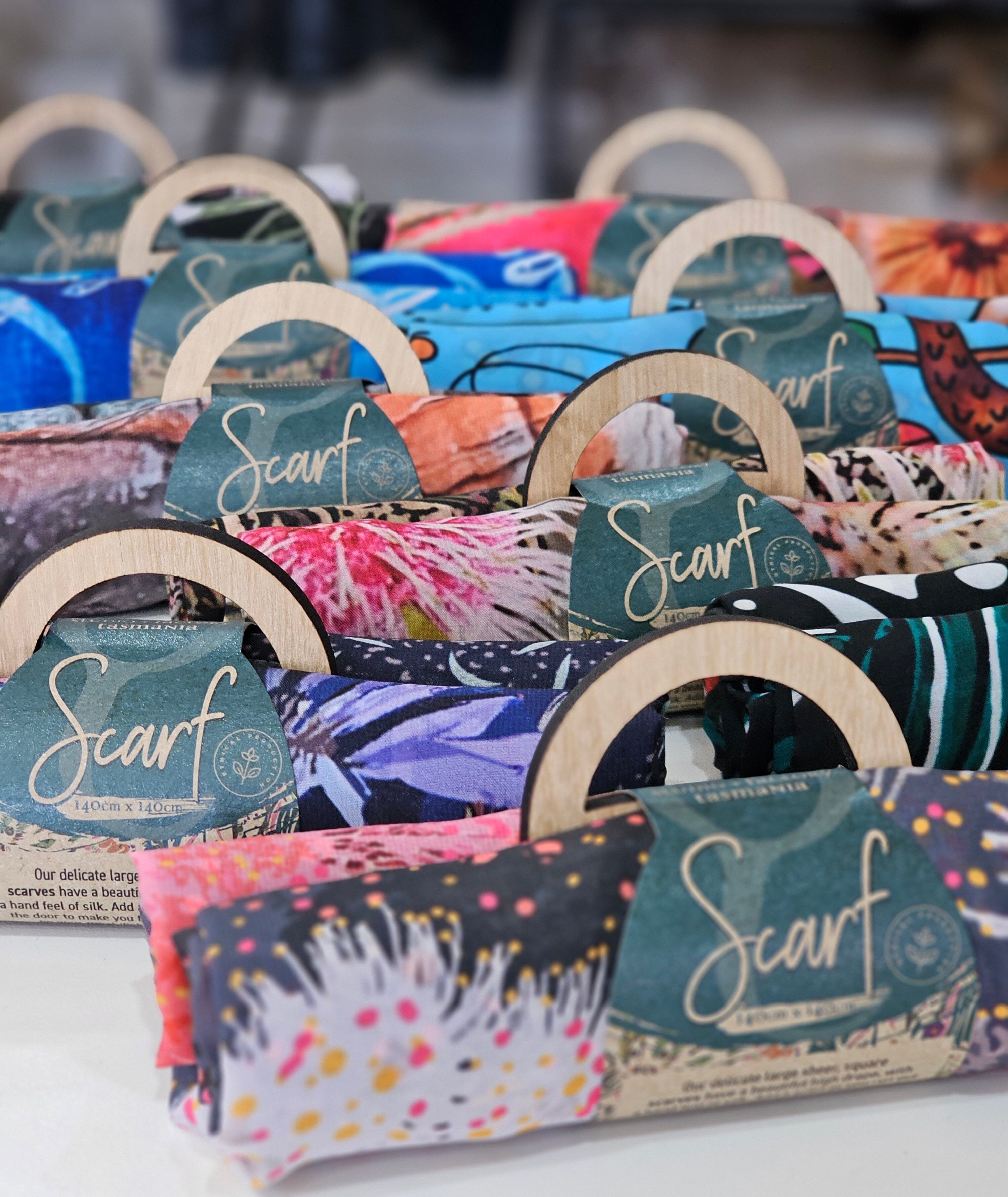 Silken Chic Scarves - Aerial Bay of Fires Scarf The Spotted Quoll Studio 