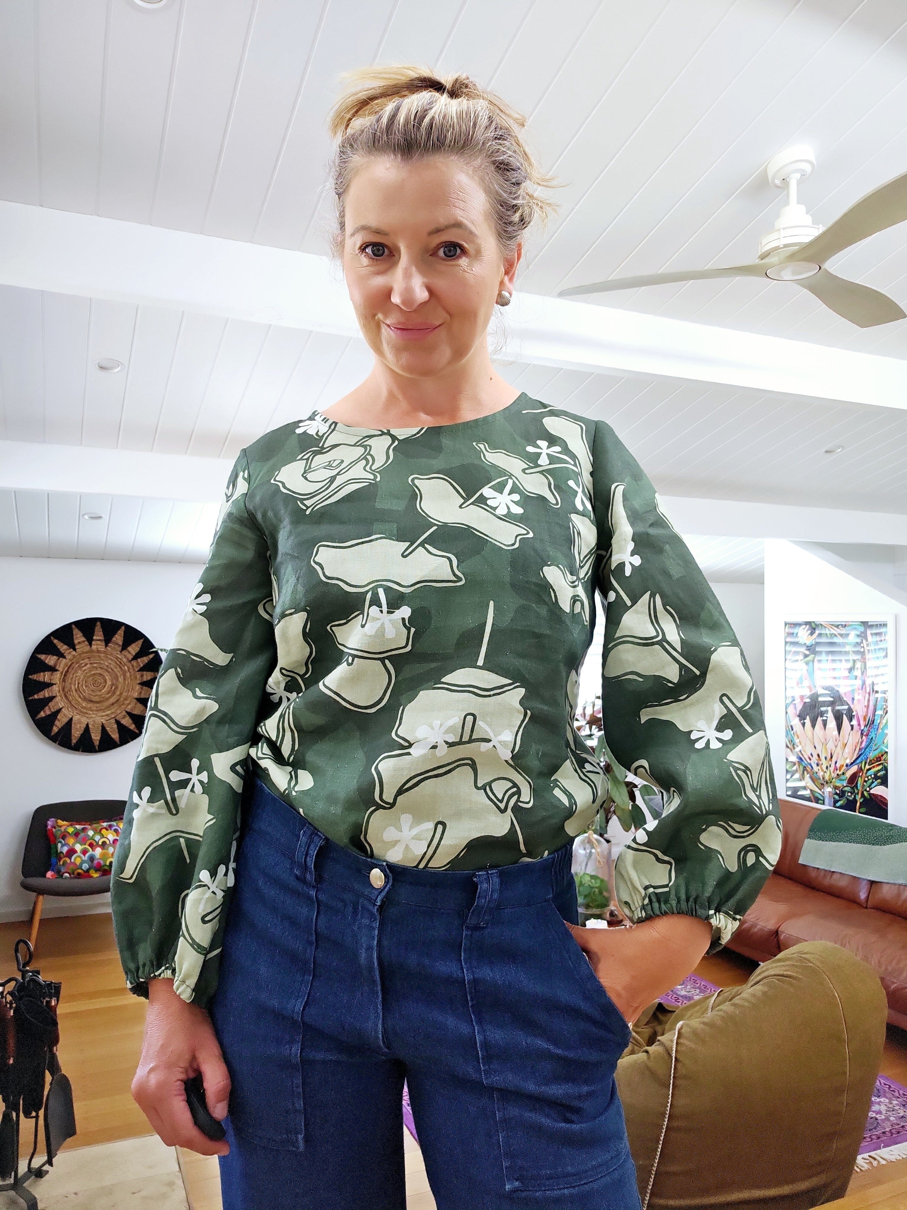 Bell Bouy Blouse - Risdonii Eucalyptus top The Spotted Quoll 