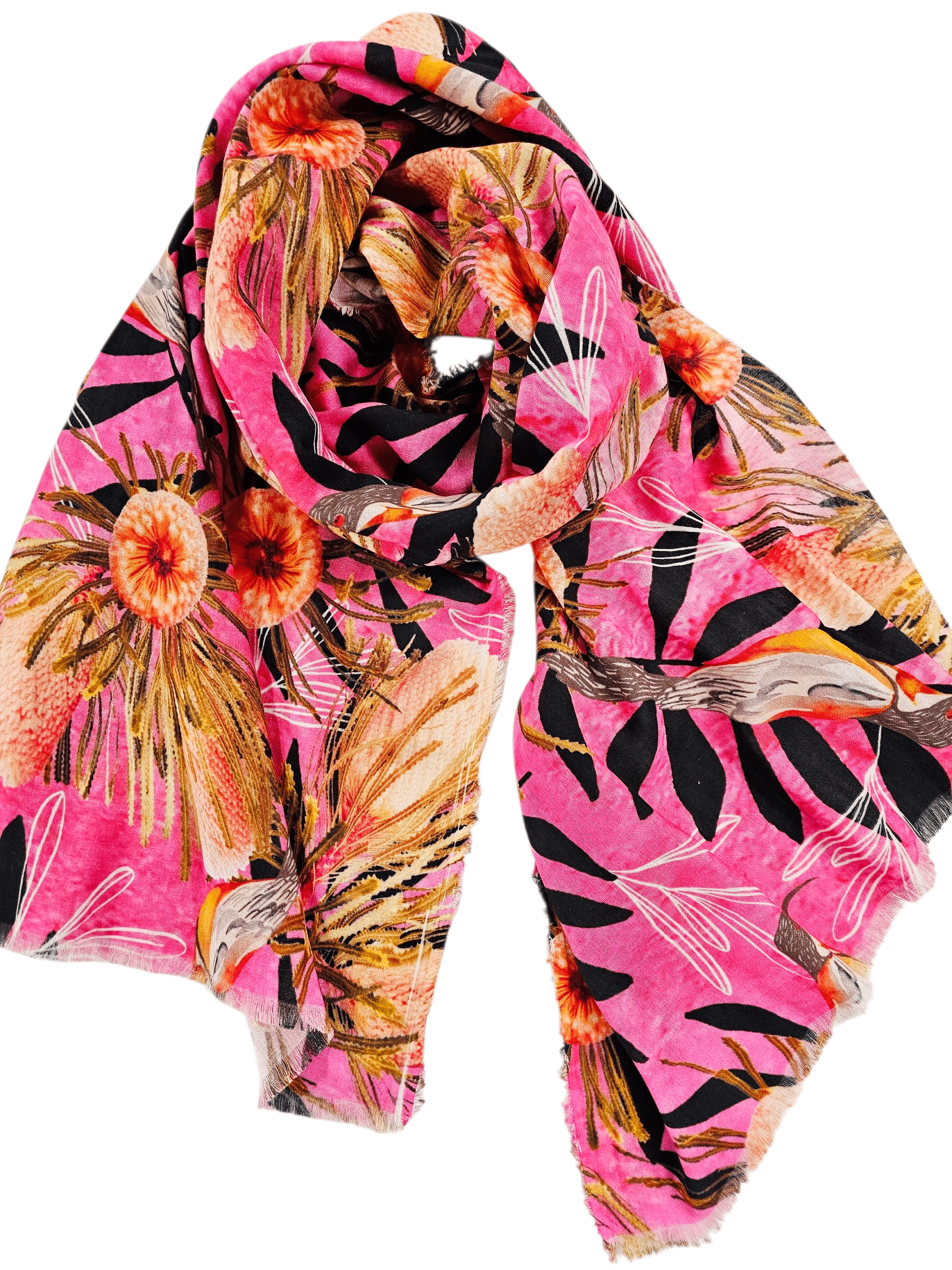 Organic Cotton Square Scarf - Pink Summer Bouquet Scarf The Spotted Quoll 