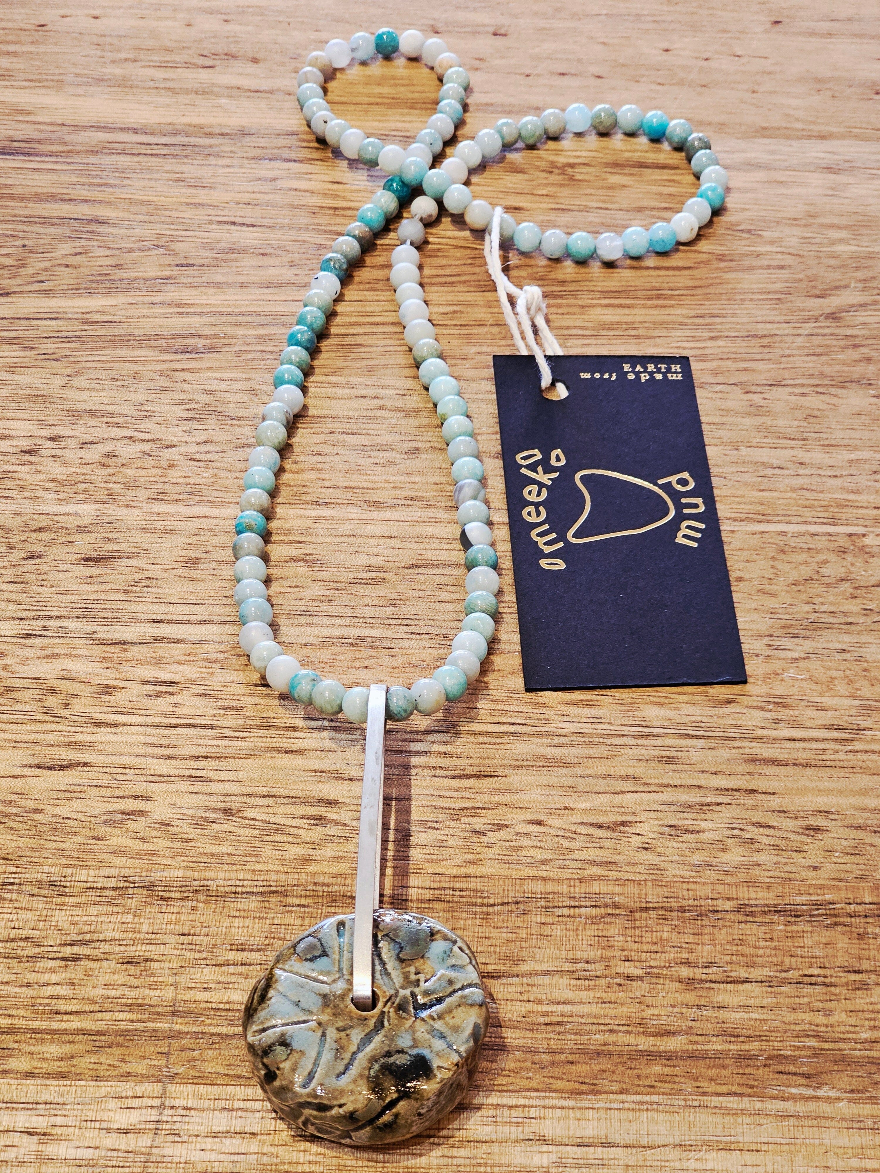 Ceramic & Silver Jewellery - Forest Floor Earrings Jillian Jak & Meek Mud Semi Precious Sphere 