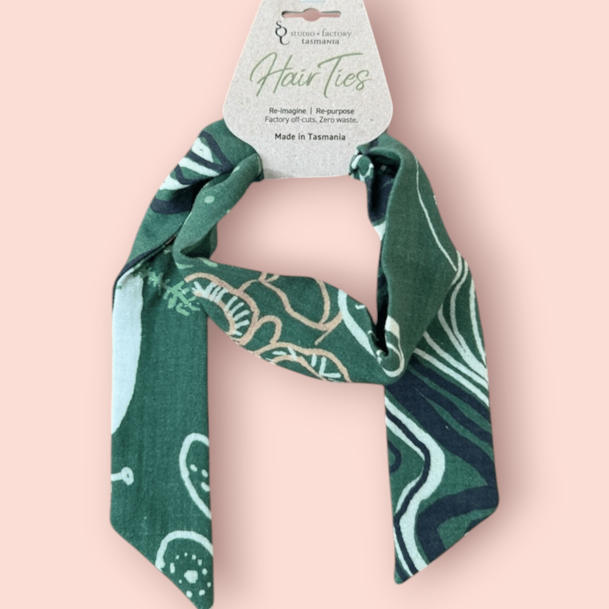 Re-imagine Hair Ribbon Hair Accessories The Spotted Quoll Organic Cotton Tassie Fungi 