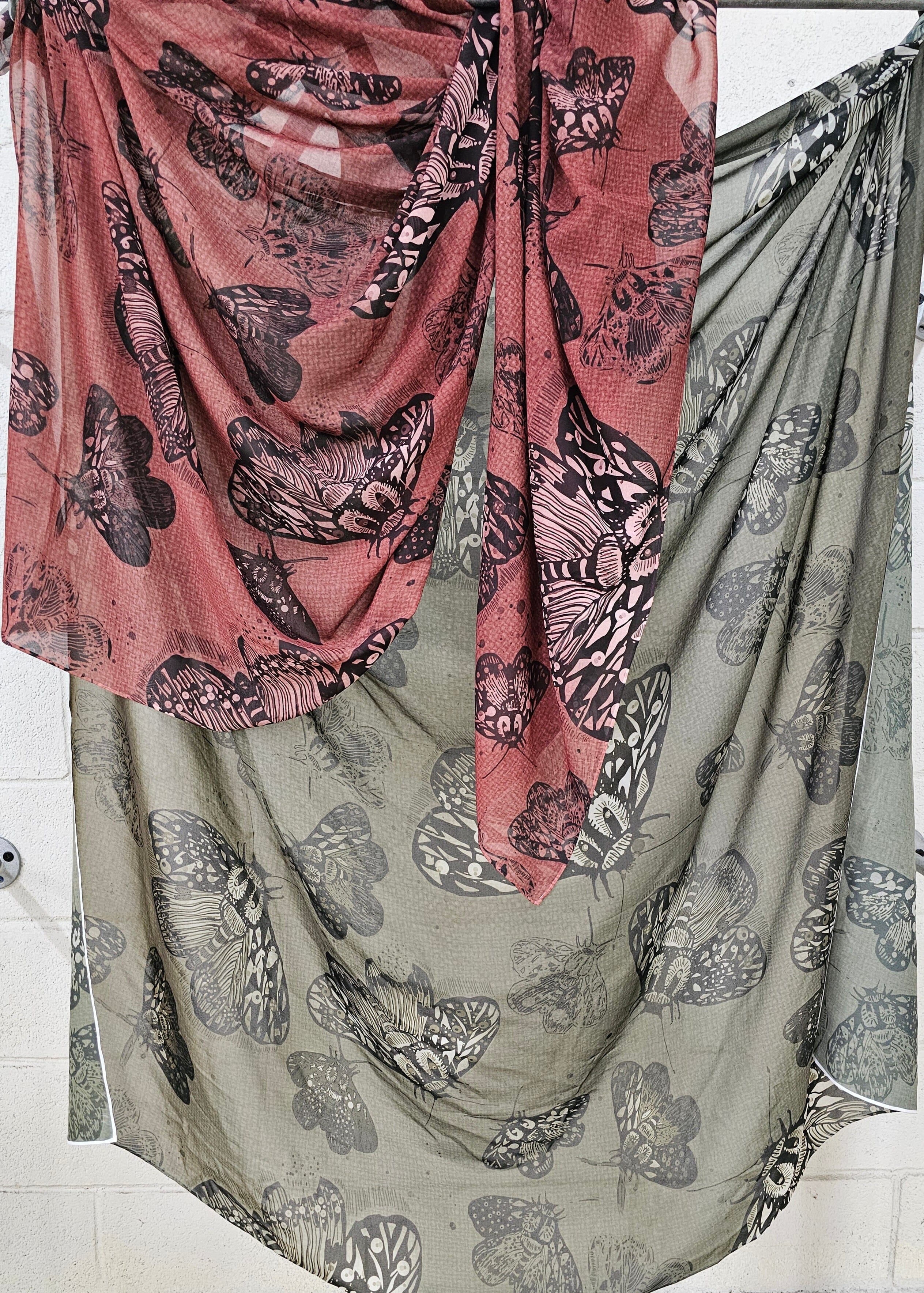 Organic Cotton Square Scarf - Cocoa Moth Scarf The Spotted Quoll 