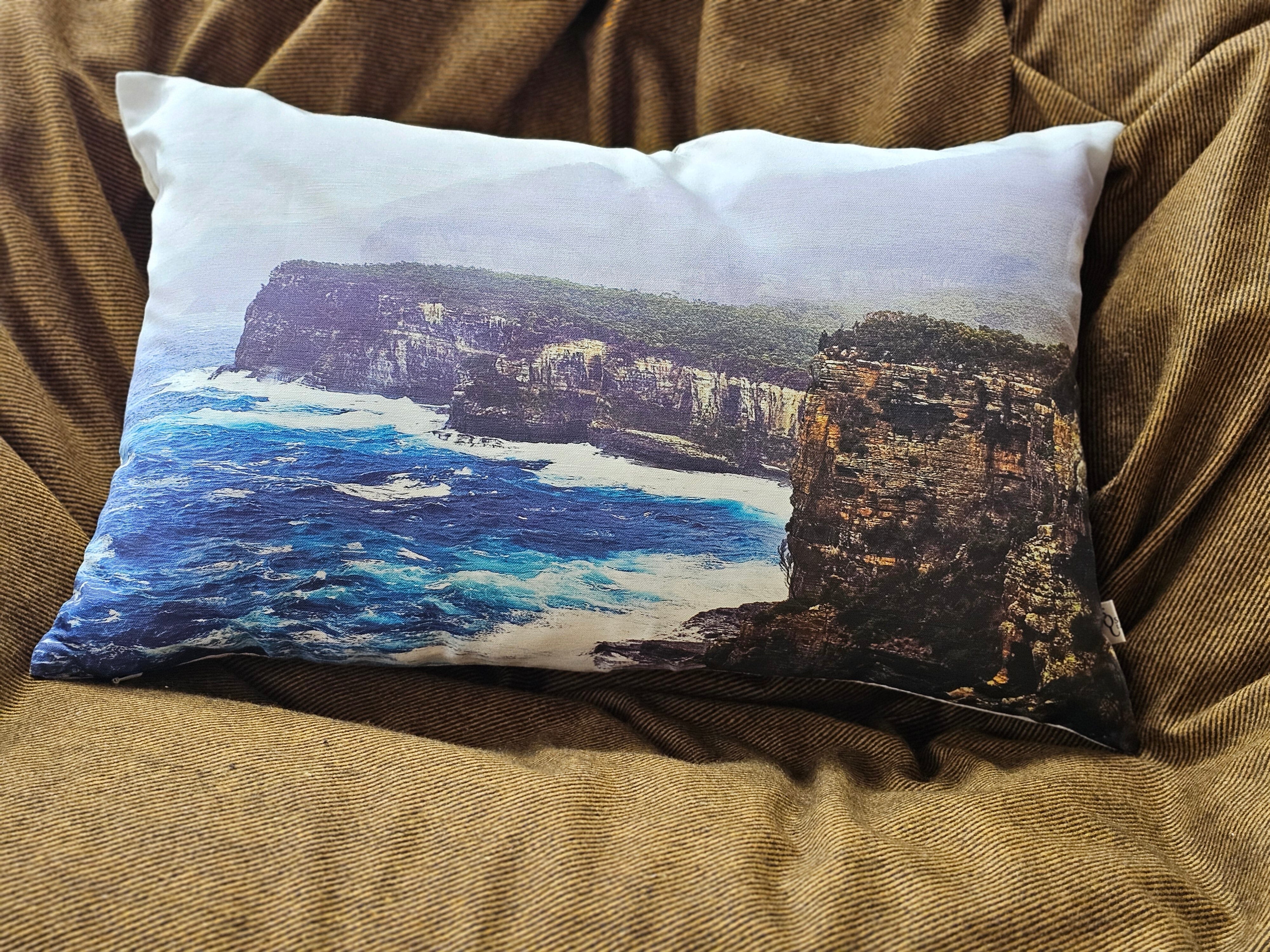 Printed Canvas Cushion - Devils Kitchen Tasmania Cushions The Spotted Quoll 