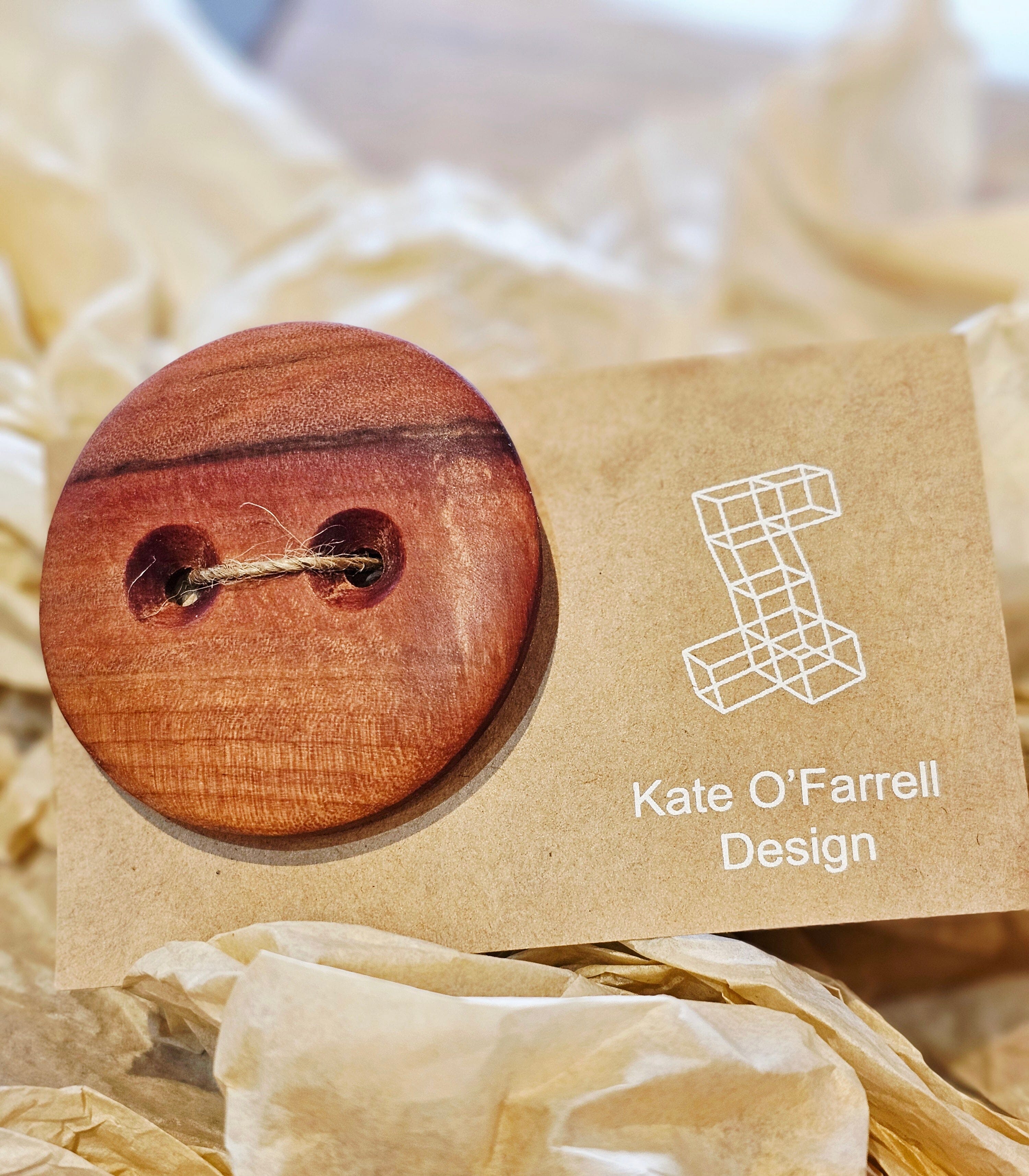 Kate O' Farrell Buttons Timber Buttons Kate O' Farrell Button Myrtle Large 5.5cm Diameter 