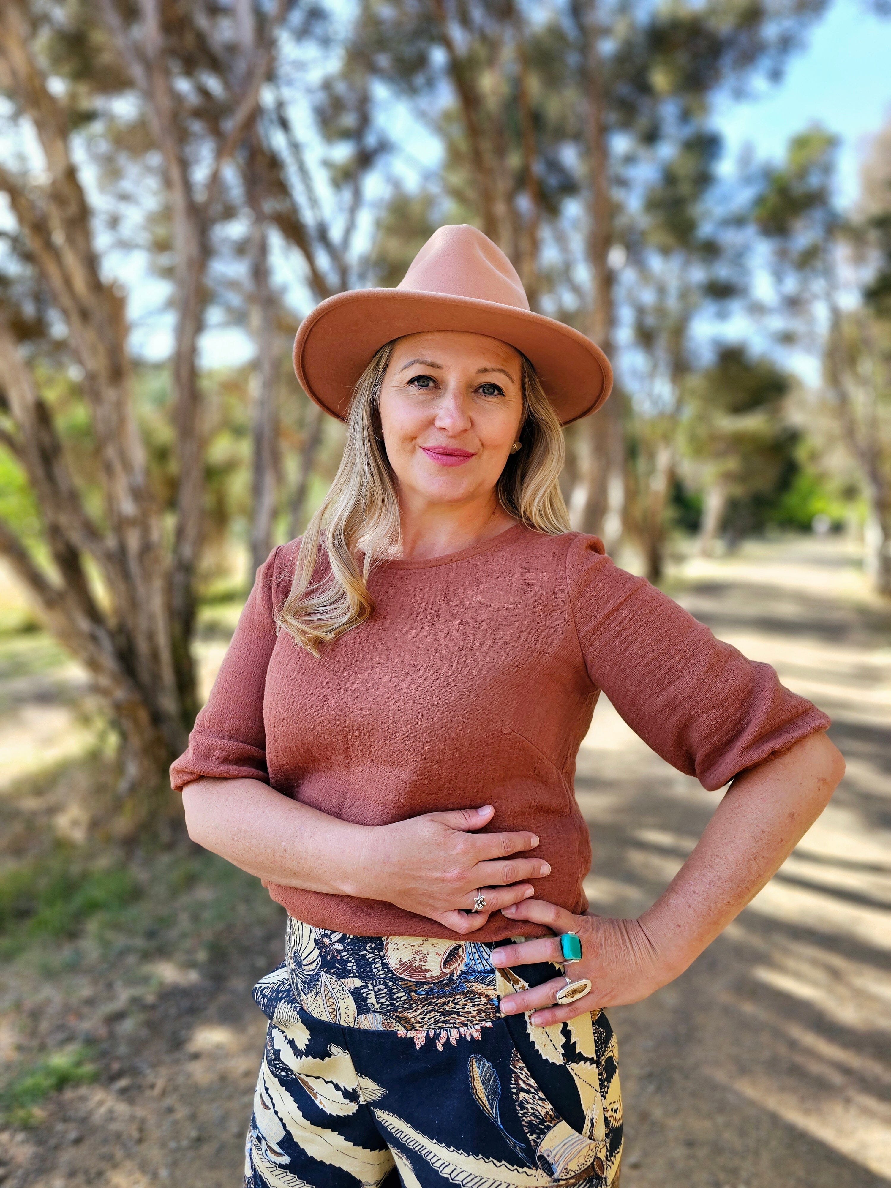 Lady Jane Bishops Sleeve Blouse - Warm Rose top The Spotted Quoll 