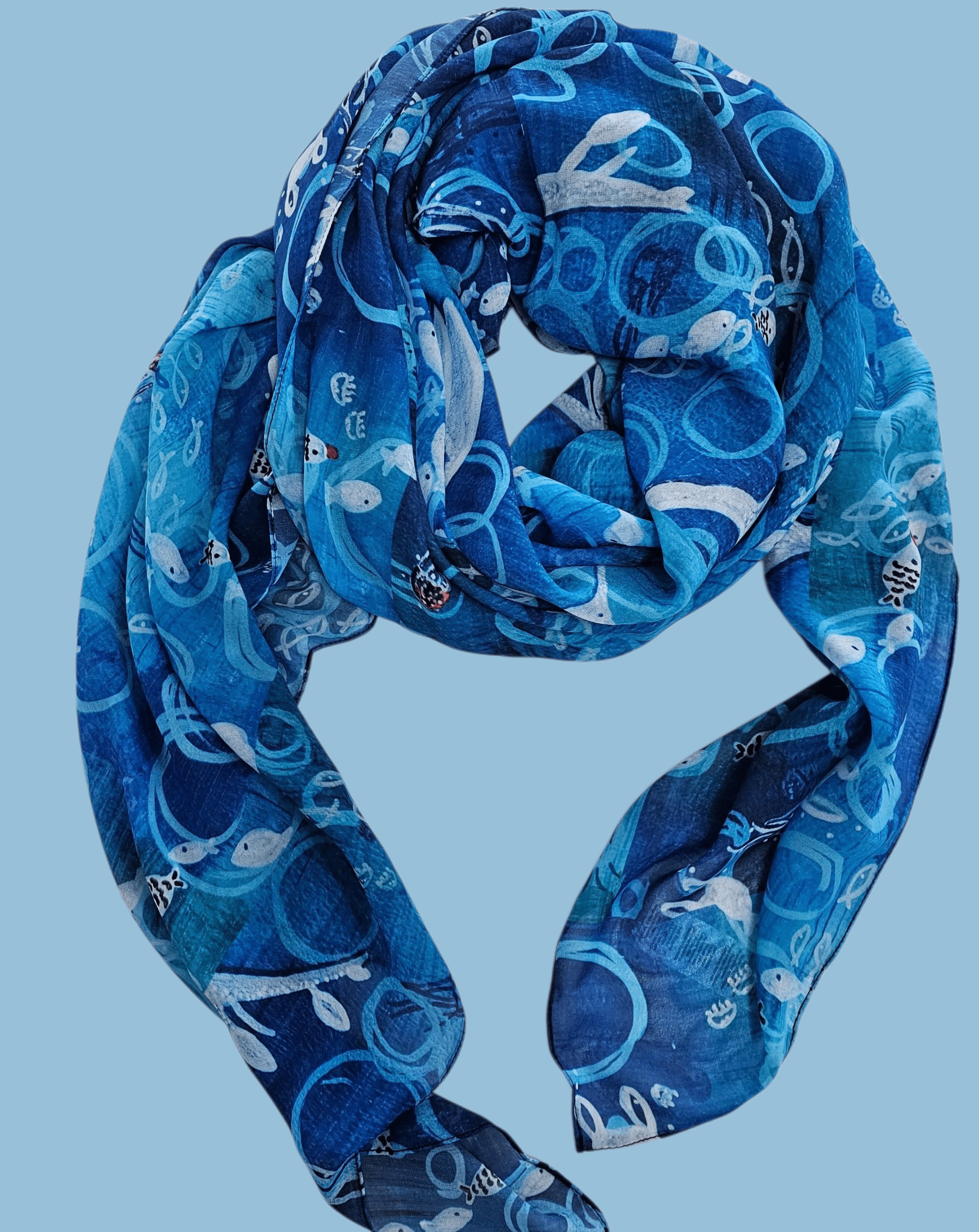 Silken Chic Scarves - Sushi Sea Scarf The Spotted Quoll Studio 