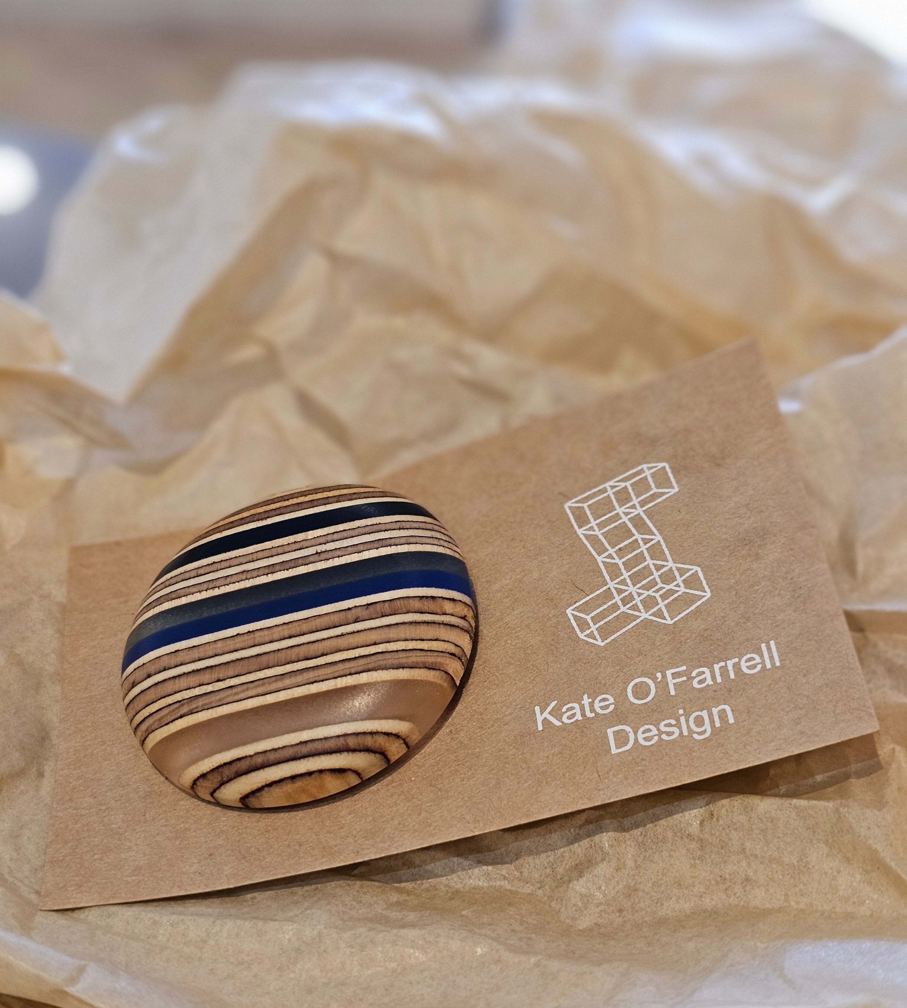 Tasmanian Timber Jewellery - Kate O'Farrell Design Bangle Kate O' Farrell Acrylic & Plywood Round Blue 