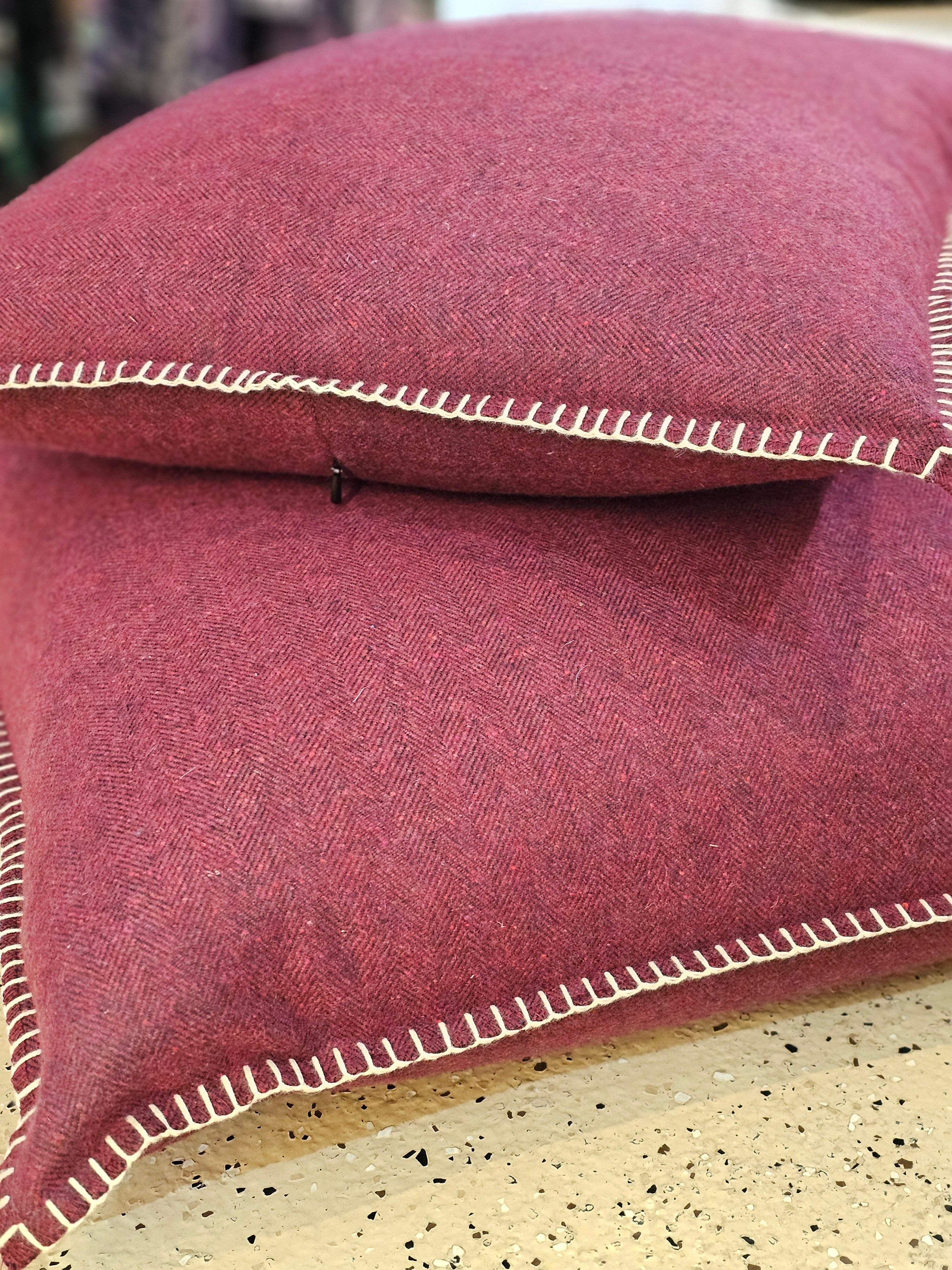 Vino Herringbone Organic Wool Felt Cushions Cushions The Spotted Quoll Studio 