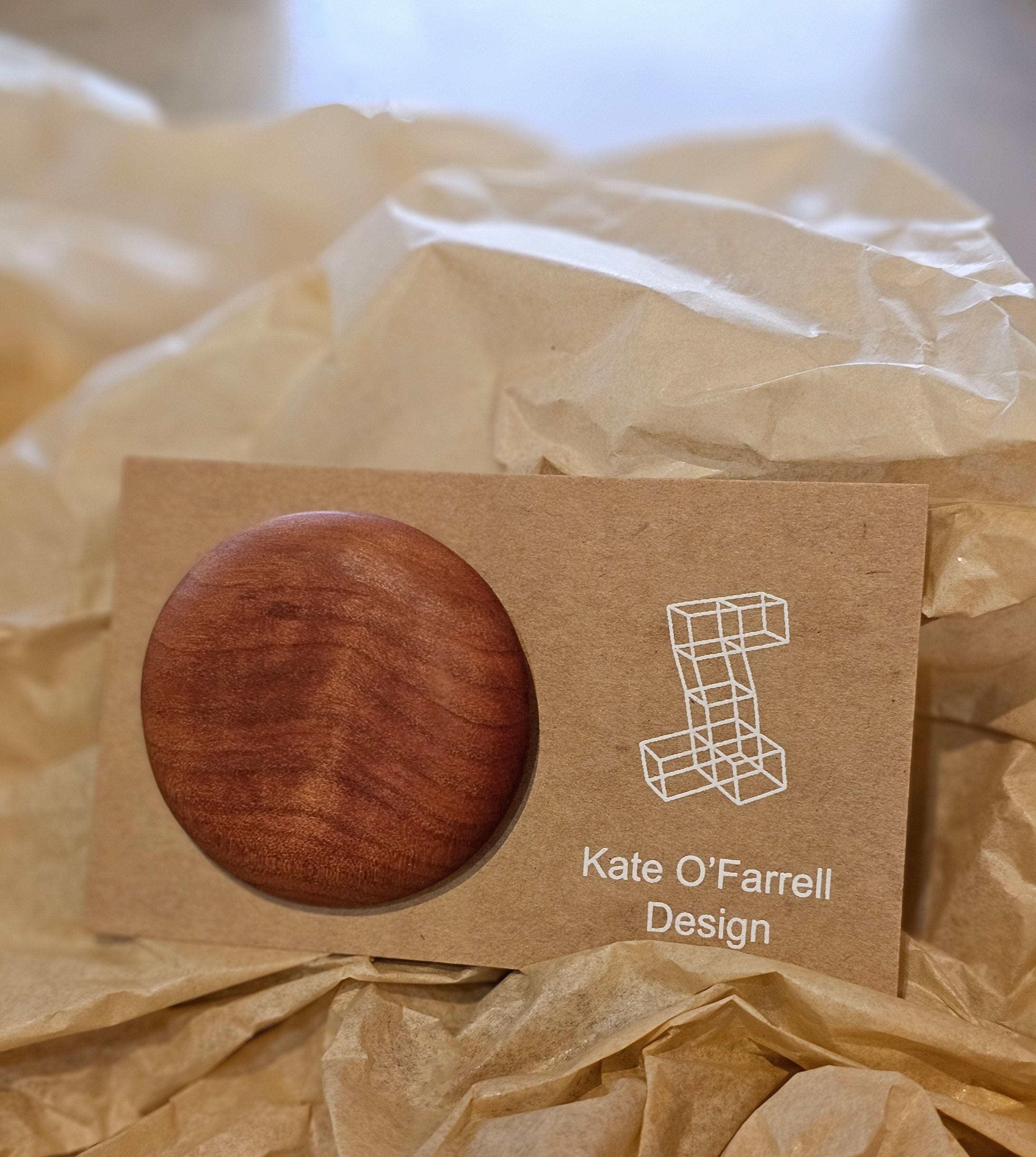 Tasmanian Timber Jewellery - Kate O'Farrell Design Bangle Kate O' Farrell Timber Round Brooch Myrtle 