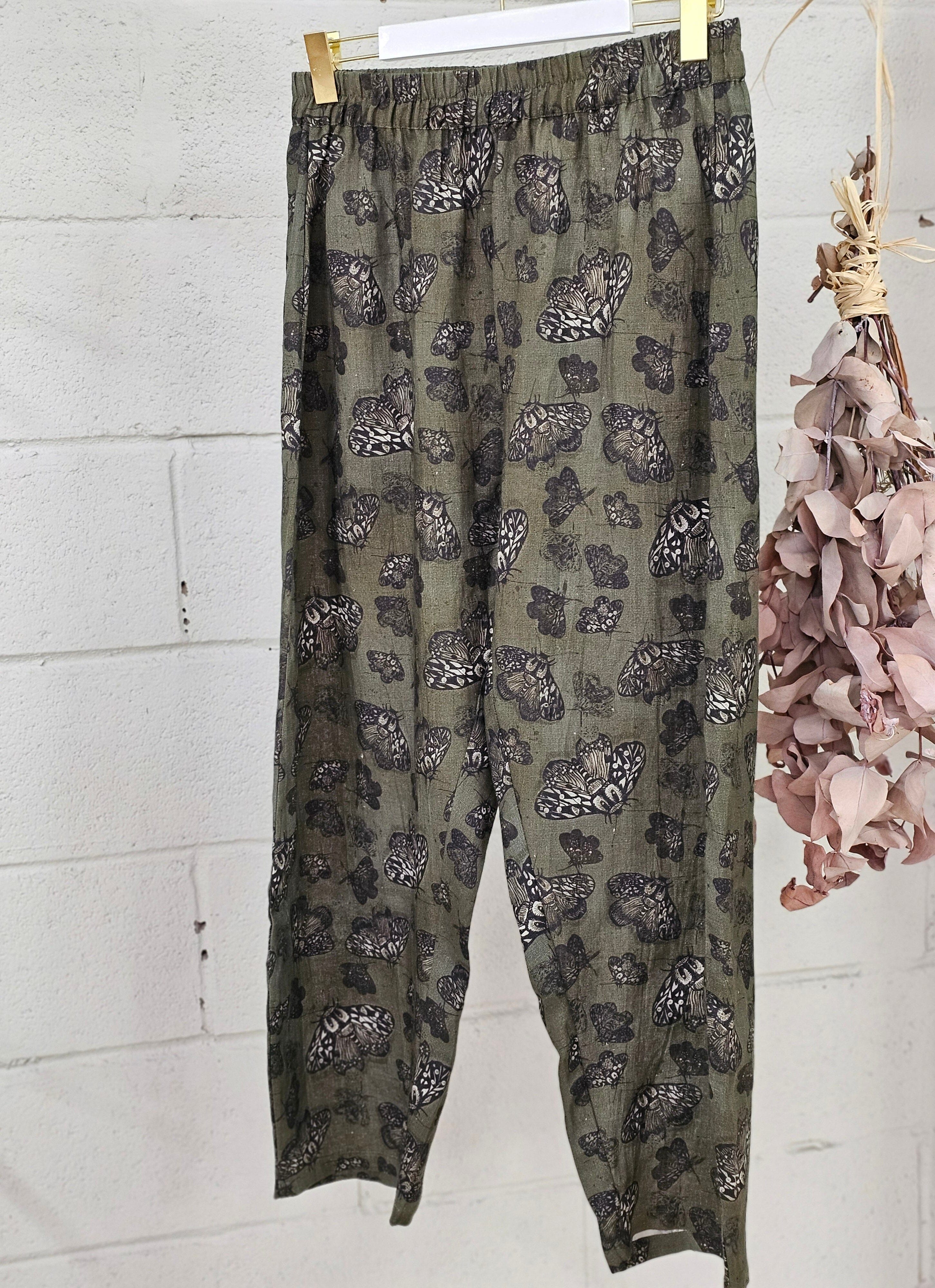 Boss Pant Organic 100% Linen - Moss Moth Pants The Spotted Quoll 