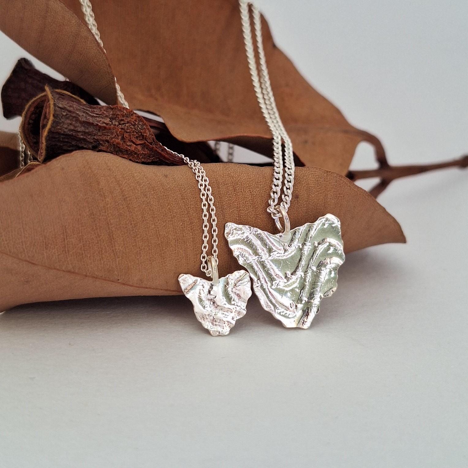 Embossed Tasmanian Silver and Brass Earrings - Hulley Jewellery Earrings Hulley Jewellery Tassie Necklace Large 
