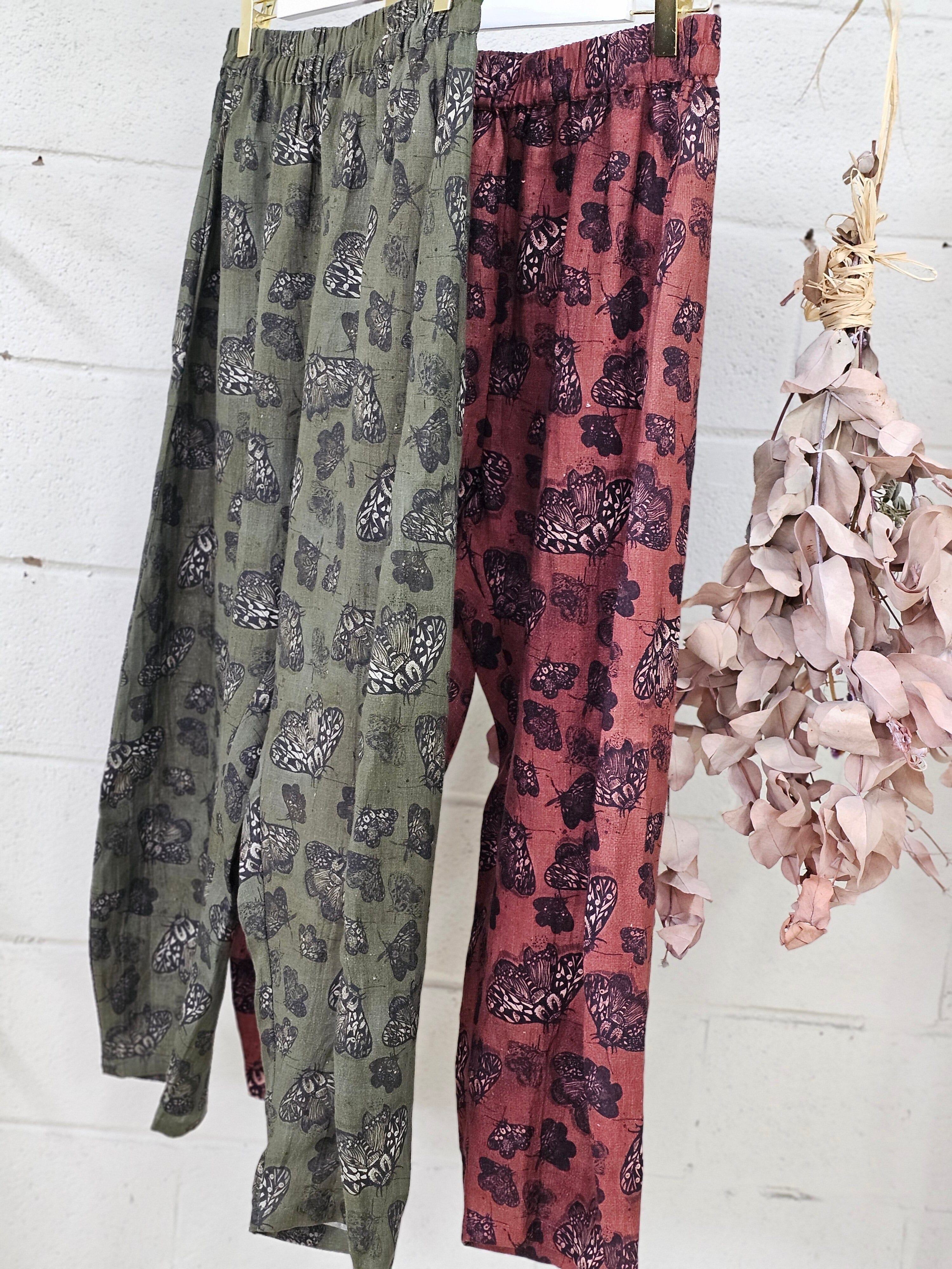 Boss Pant Organic 100% Linen - Moss Moth Pants The Spotted Quoll 