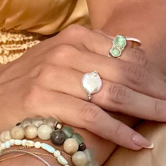 Coin Pearl Ring - Lisa Carney Jewelry Lisa Carney Designs Silver 