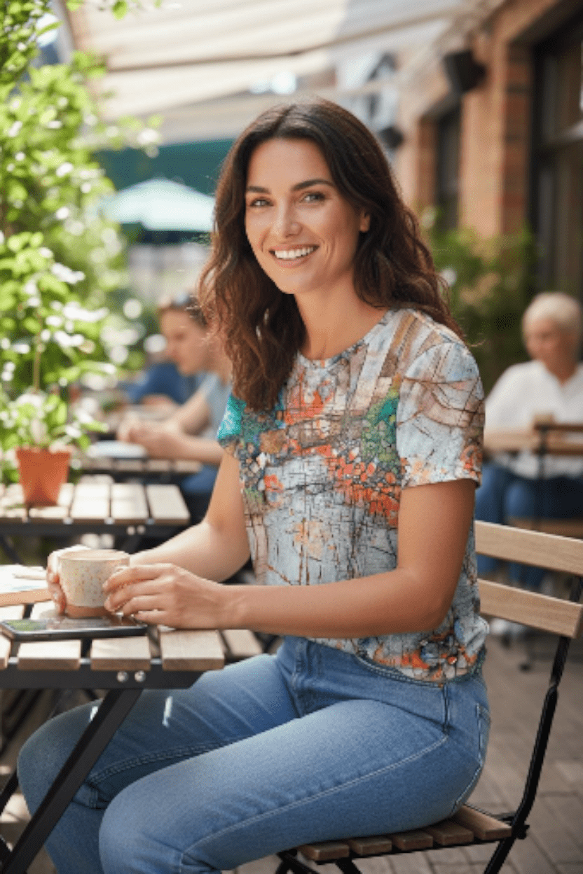 The Goodness Tee Organic Cotton Knit - Aerial Bay of Fires Tee Shirt The Spotted Quoll 
