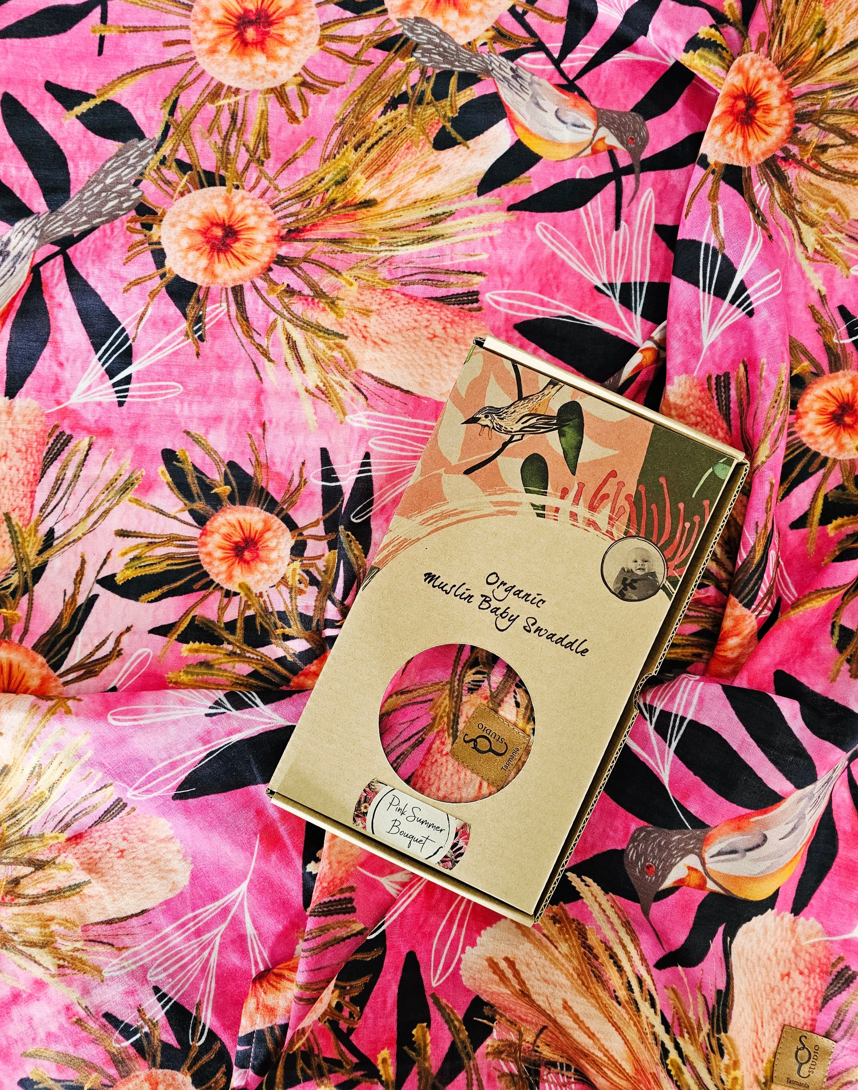 Organic Muslin Baby Swaddle swaddle The Spotted Quoll 