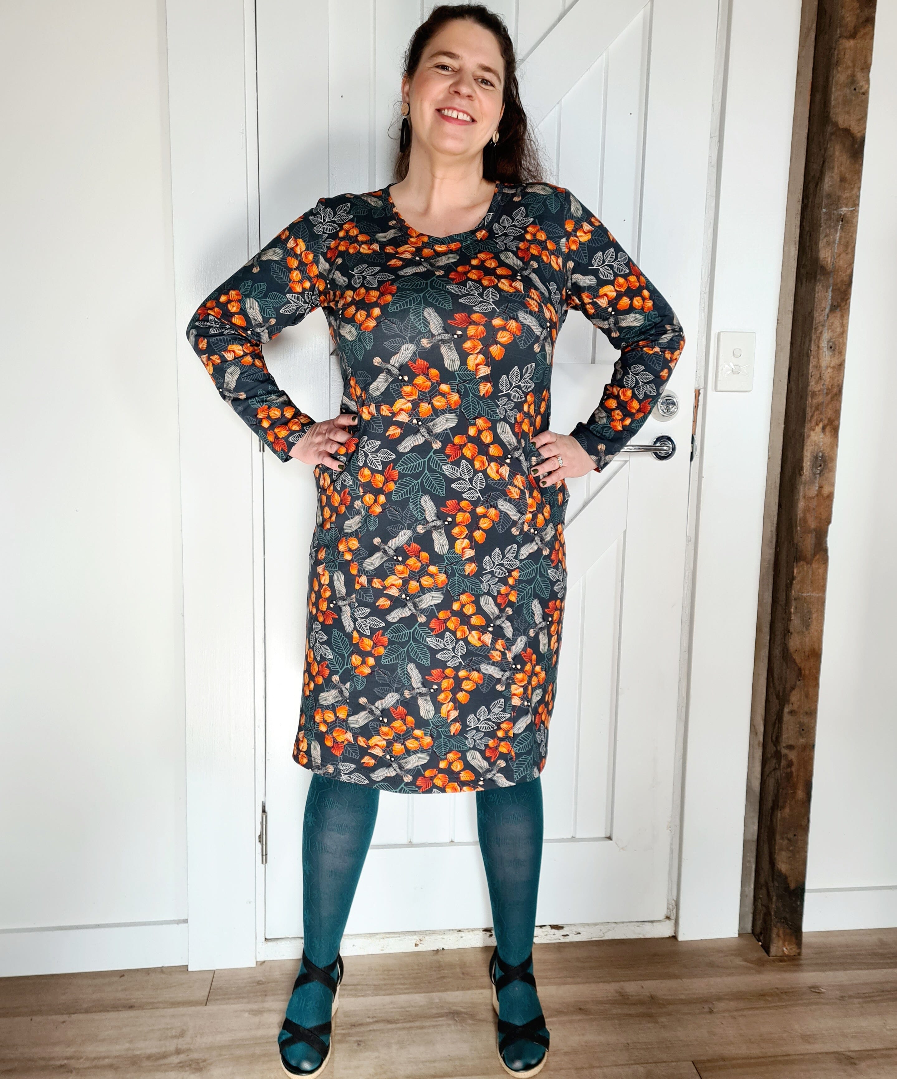 Fabric Organic CottonJersey Knit by the metre fabric The Spotted Quoll Studio .5m Turning Fagus 