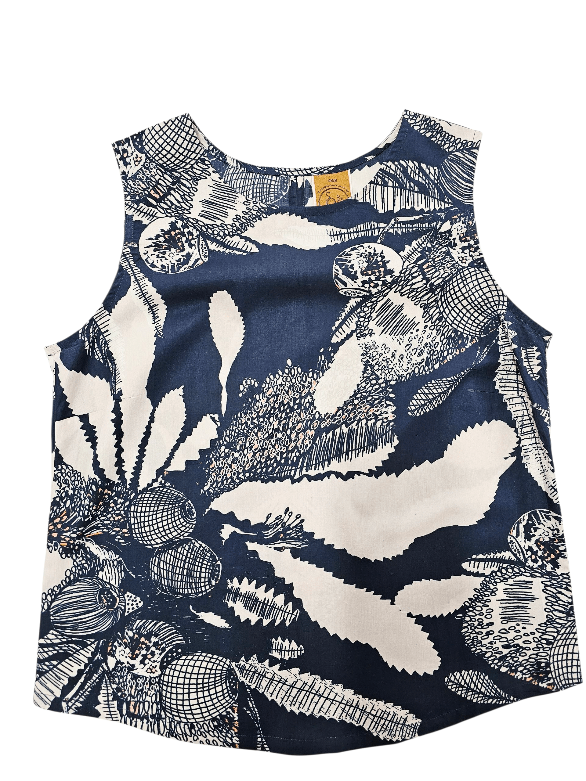 Organic Cotton Poplin Tank - Original Sawtooth Banksia Shirts & Tops The Spotted Quoll 