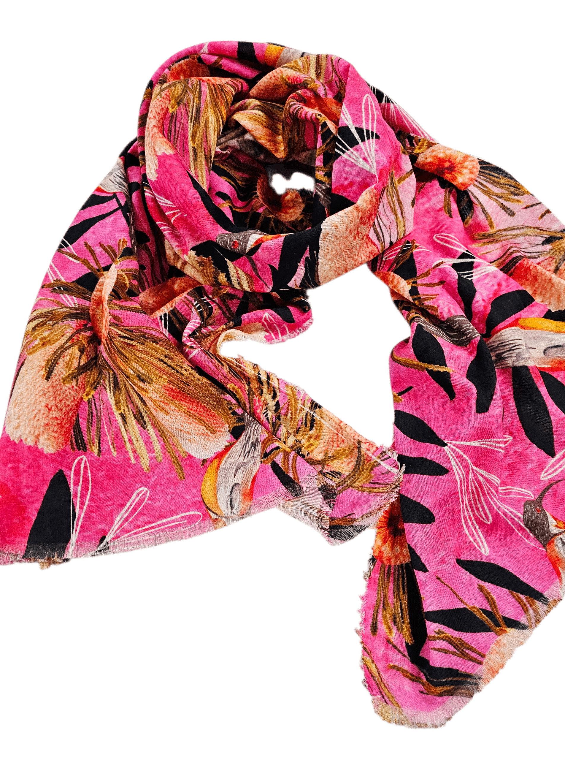 Organic Cotton Square Scarf - Pink Summer Bouquet Scarf The Spotted Quoll 