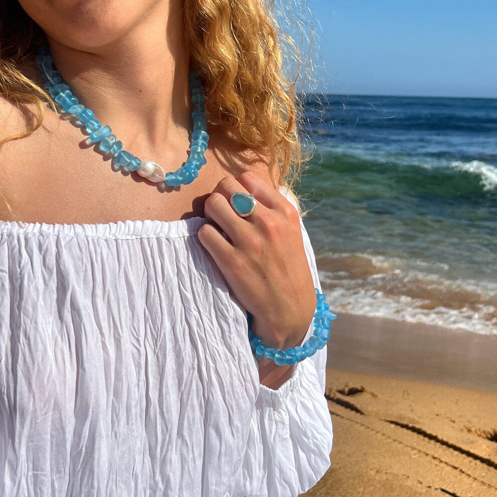 Adjustable Sea Glass Rings - Lisa Carney Jewelry Lisa Carney Designs 