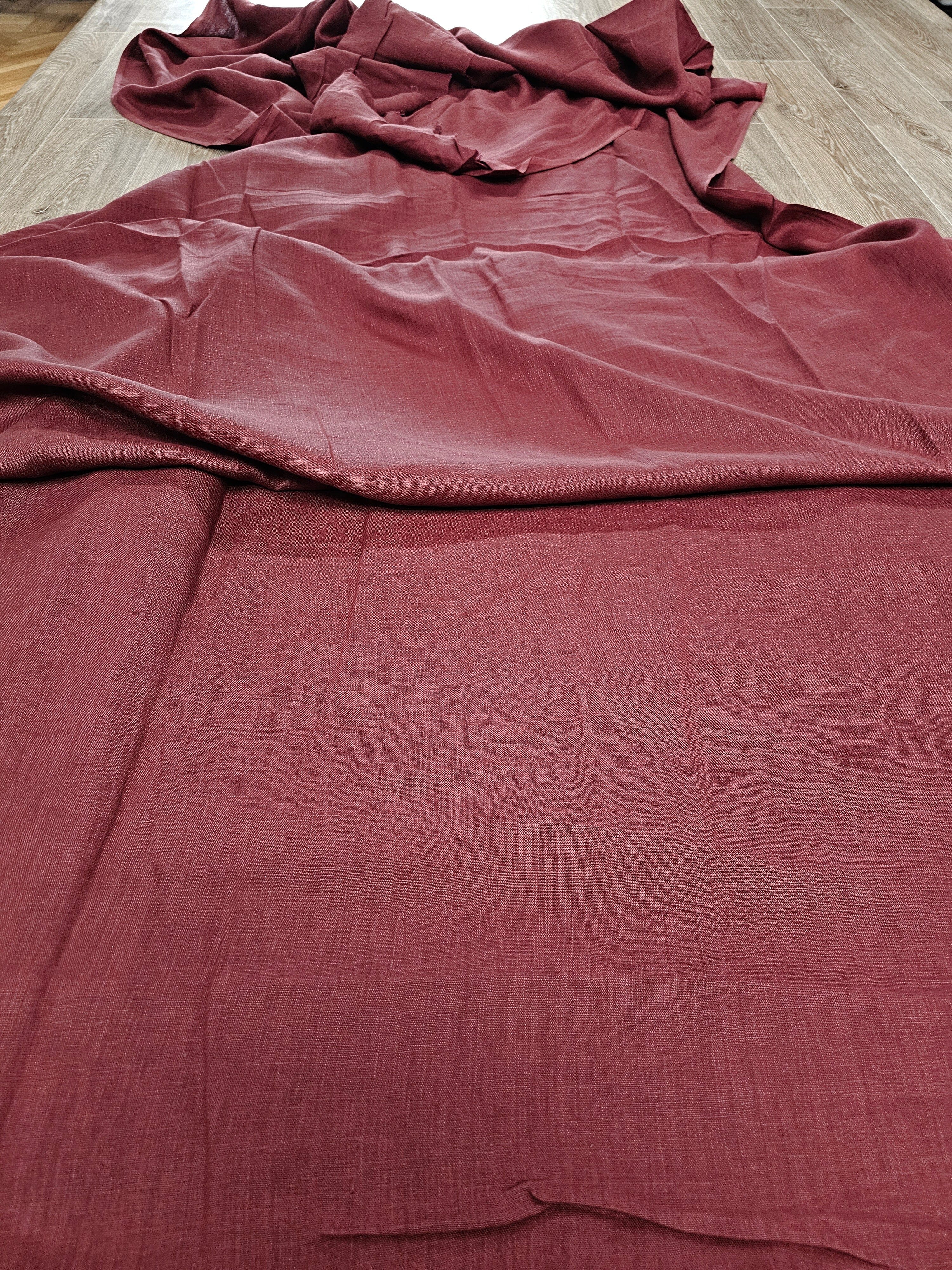 Fabric Organic Dyed Linen - By The Metre fabric The Spotted Quoll Studio .5M Pepperberry 