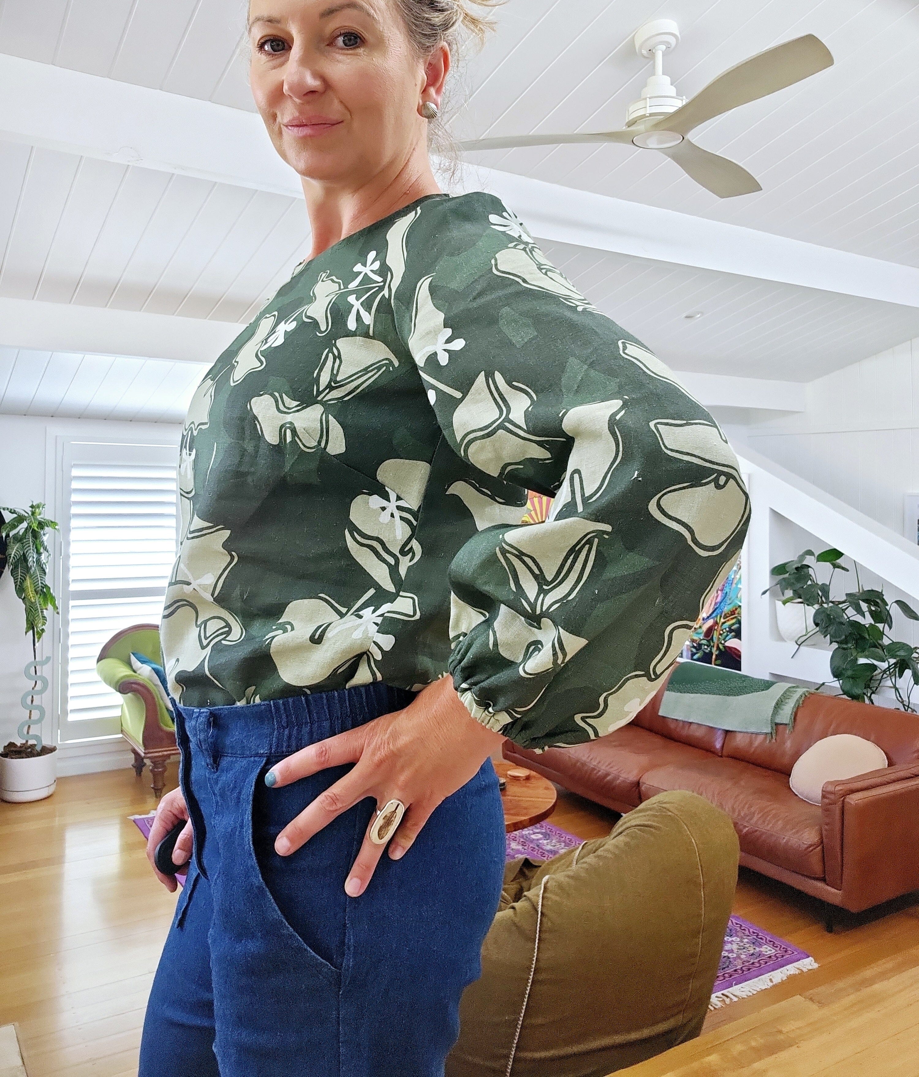 Bell Bouy Blouse - Risdonii Eucalyptus top The Spotted Quoll 