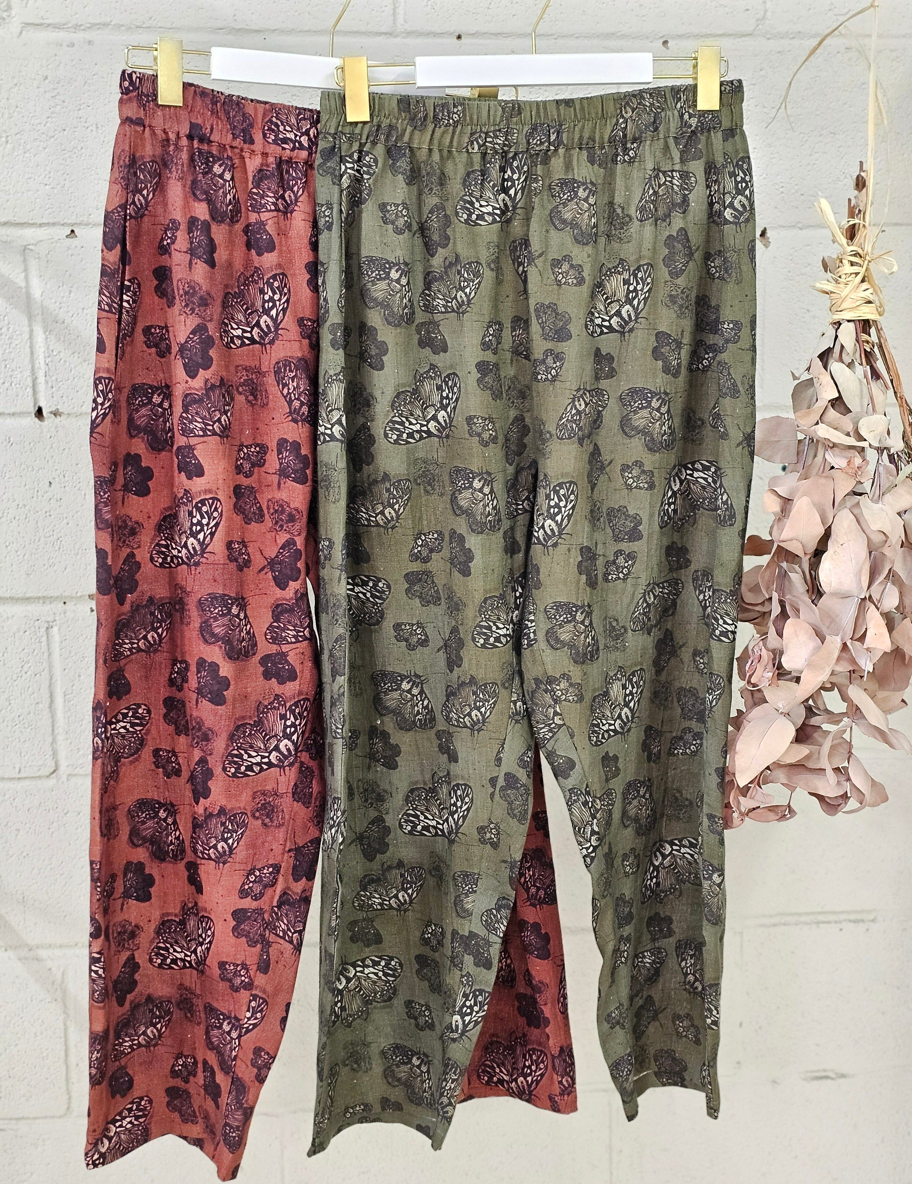 Boss Pant Organic 100% Linen - Moss Moth Pants The Spotted Quoll 