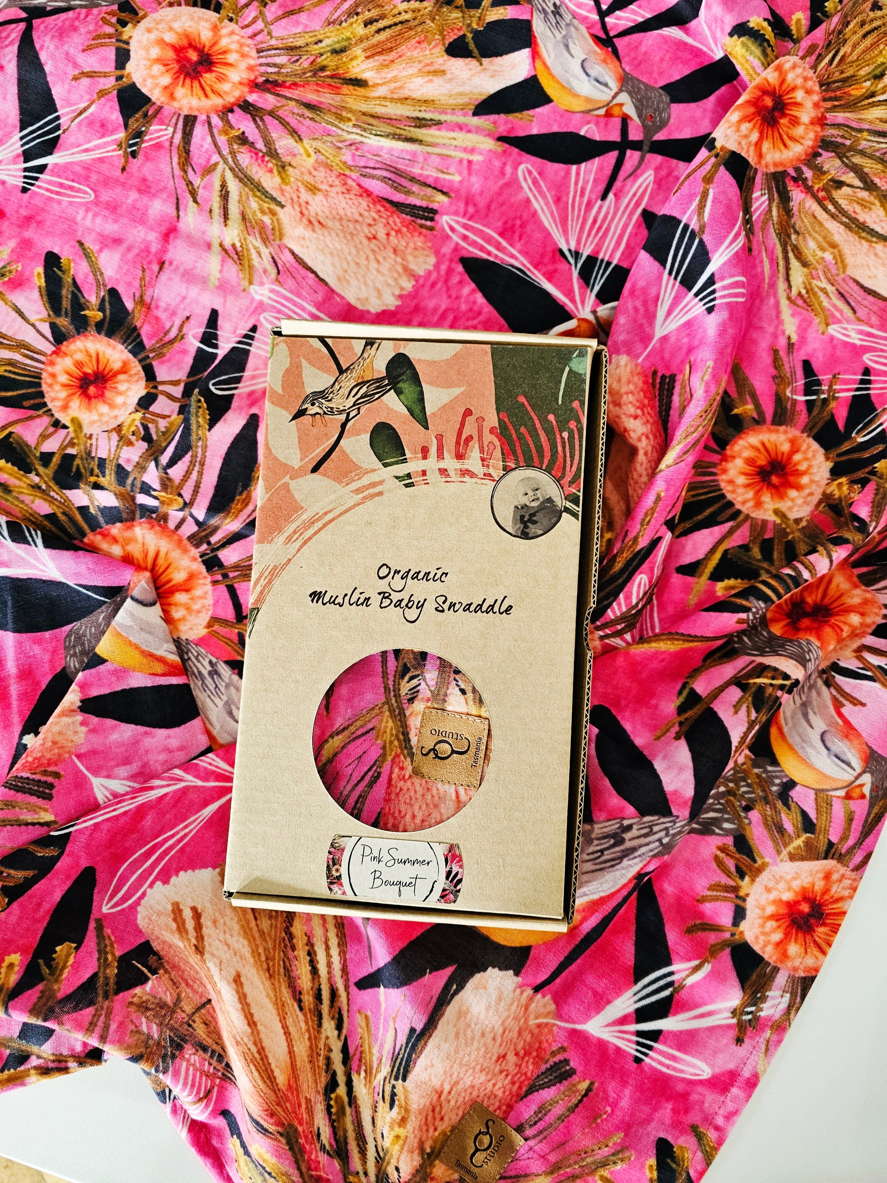 Organic Muslin Baby Swaddle swaddle The Spotted Quoll 