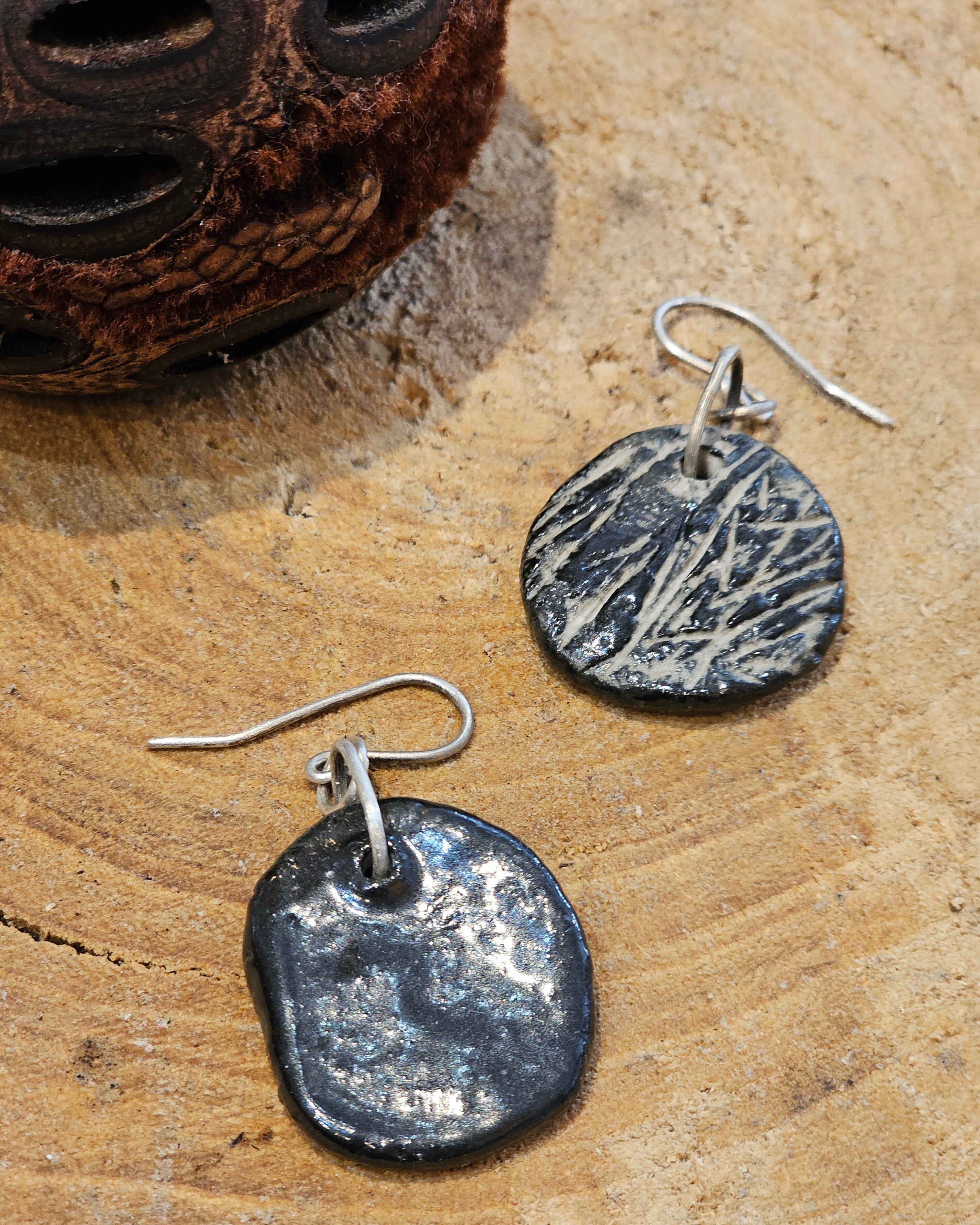Ceramic & Silver Jewellery - Forest Floor Earrings Jillian Jak & Meek Mud 