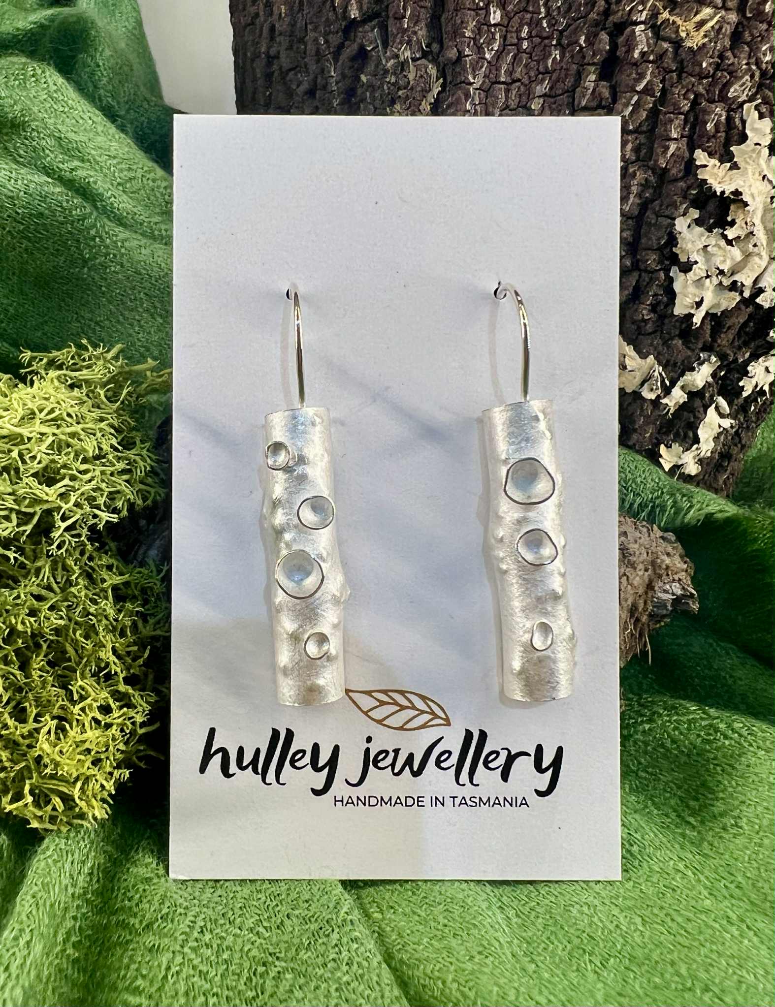 Forest Lichen Silver Earrings - Hulley Jewellery Earrings Hulley Jewellery 