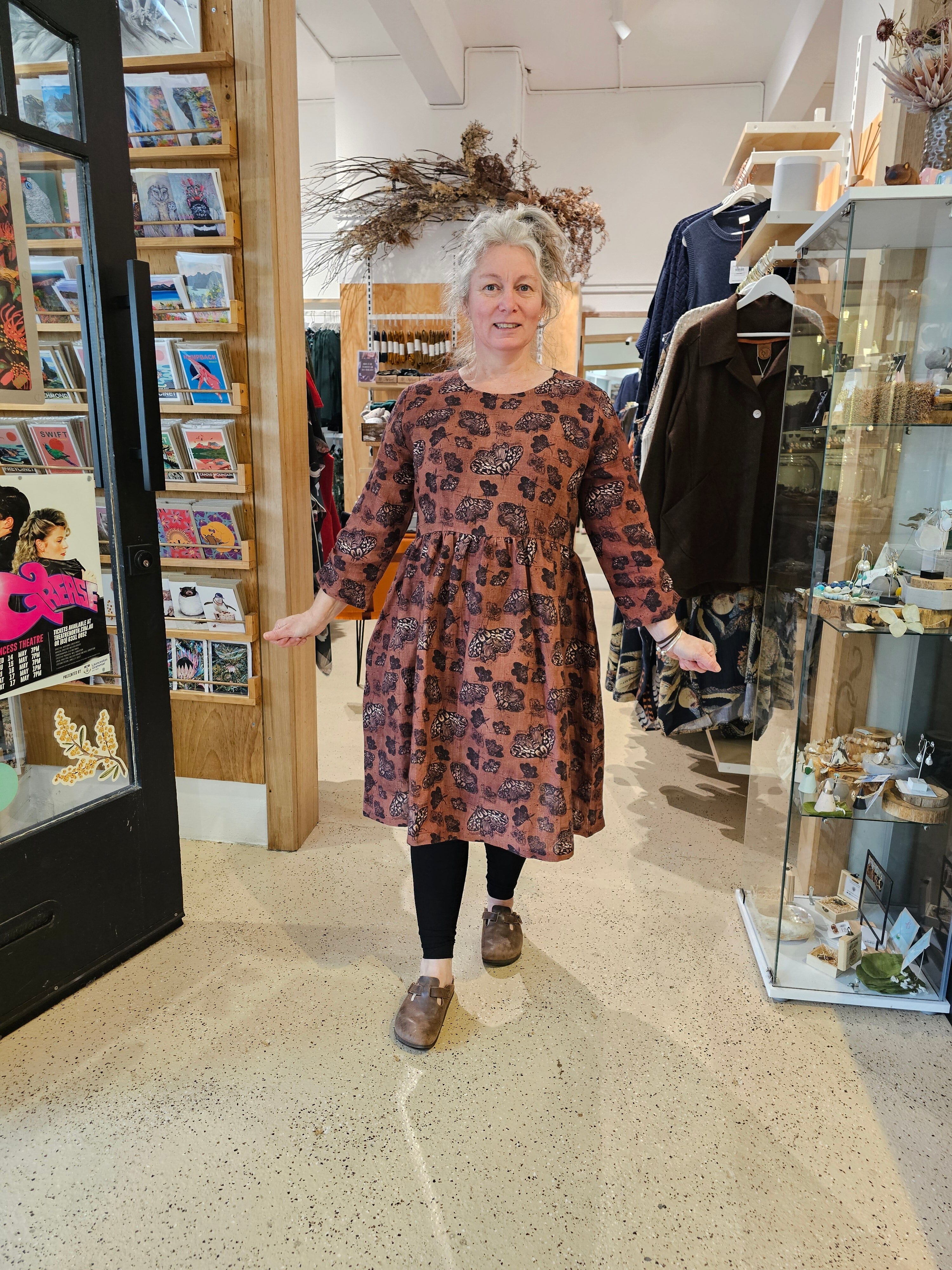 Organic Linen Peasant Dress - Cocoa Moth Dresses The Spotted Quoll 