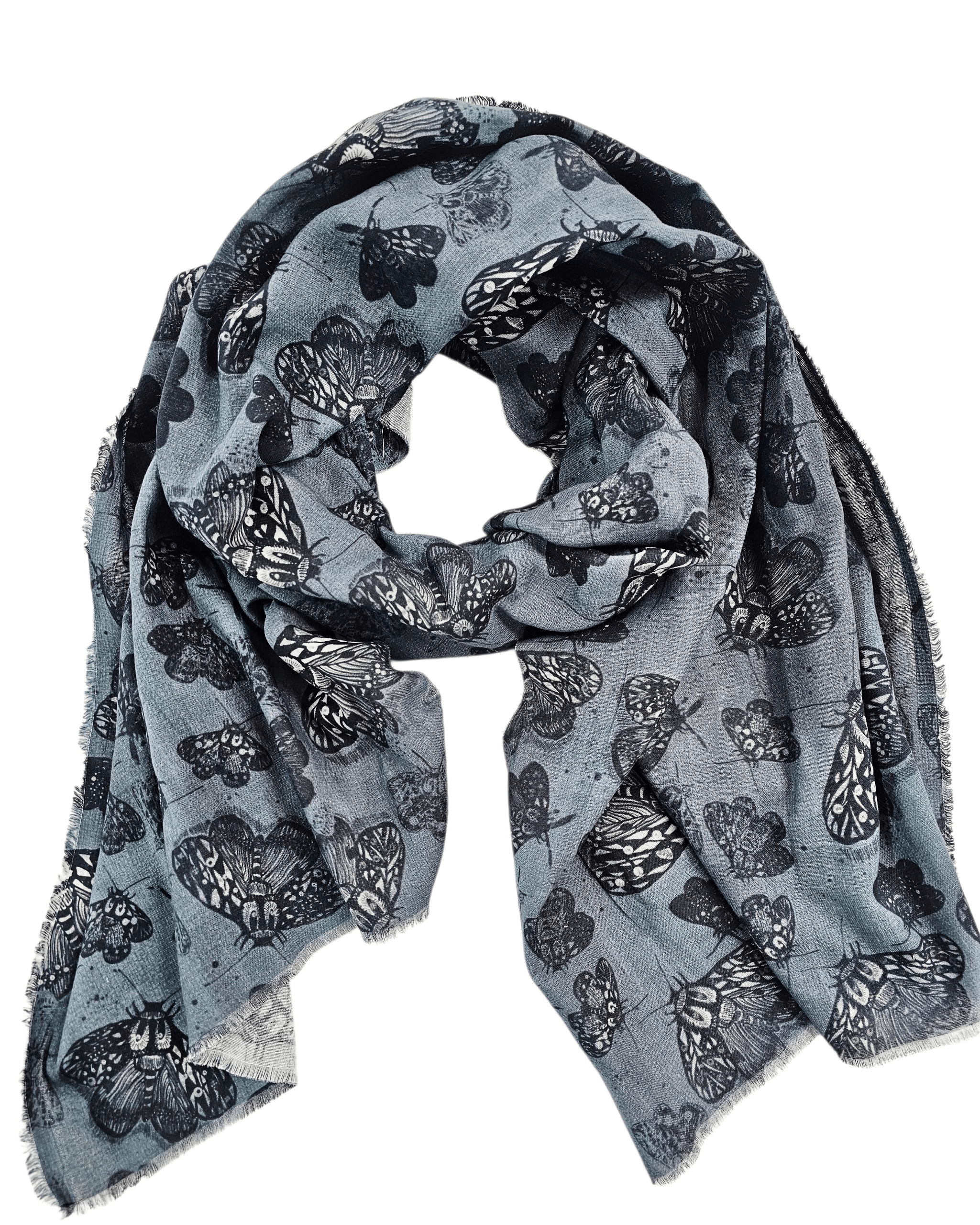 Organic Cotton Square Scarf - Slate Moth Scarf The Spotted Quoll 