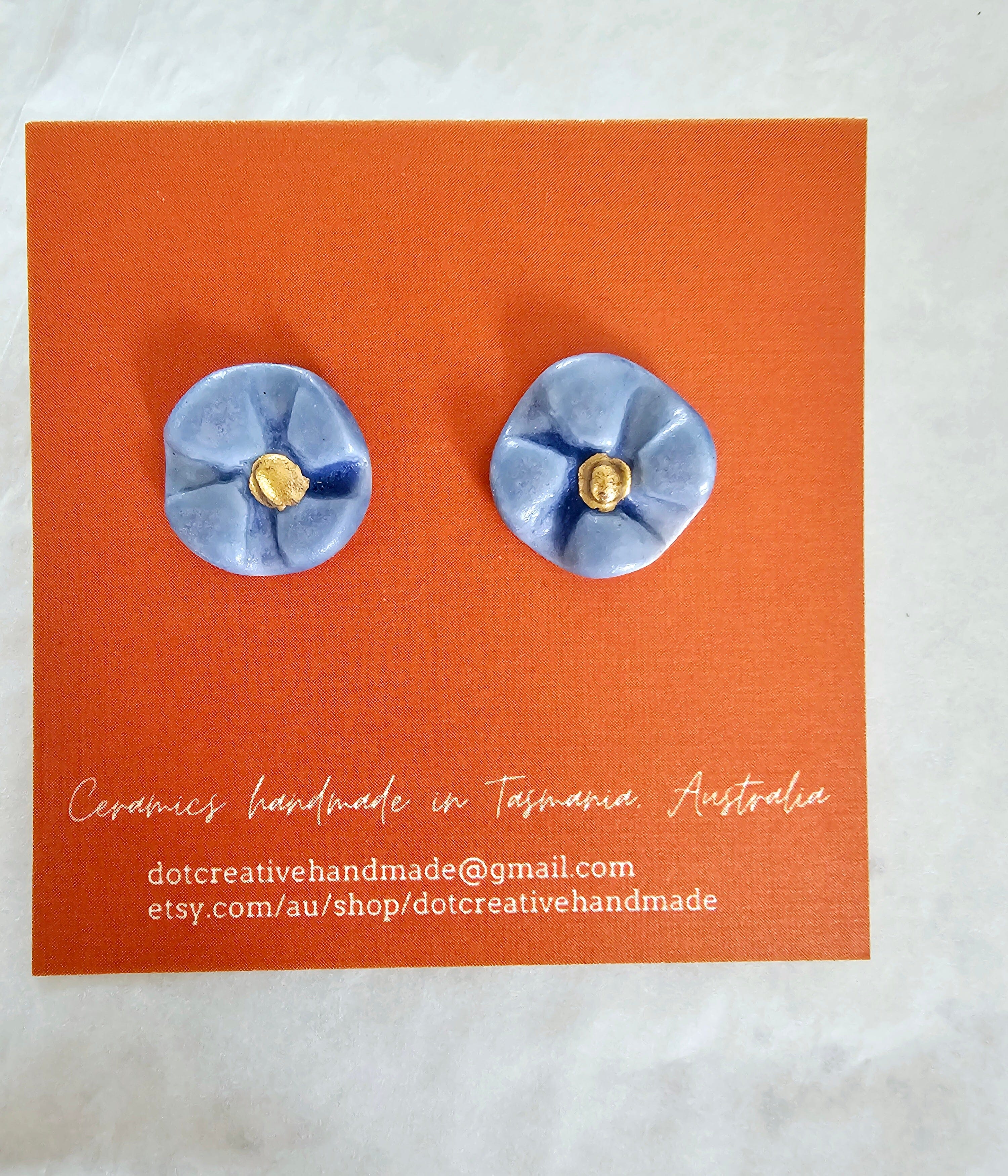 Ceramic Drop Earrings - DOT Creative Tasmania Earrings DOT creative Blue Bell Stud 