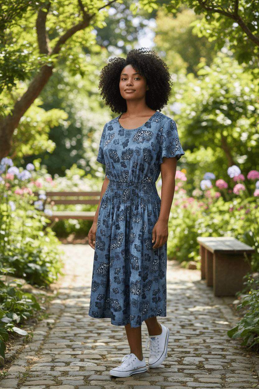 French Girl Sundress Organic Cotton - Slate Moth Dress The Spotted Quoll 