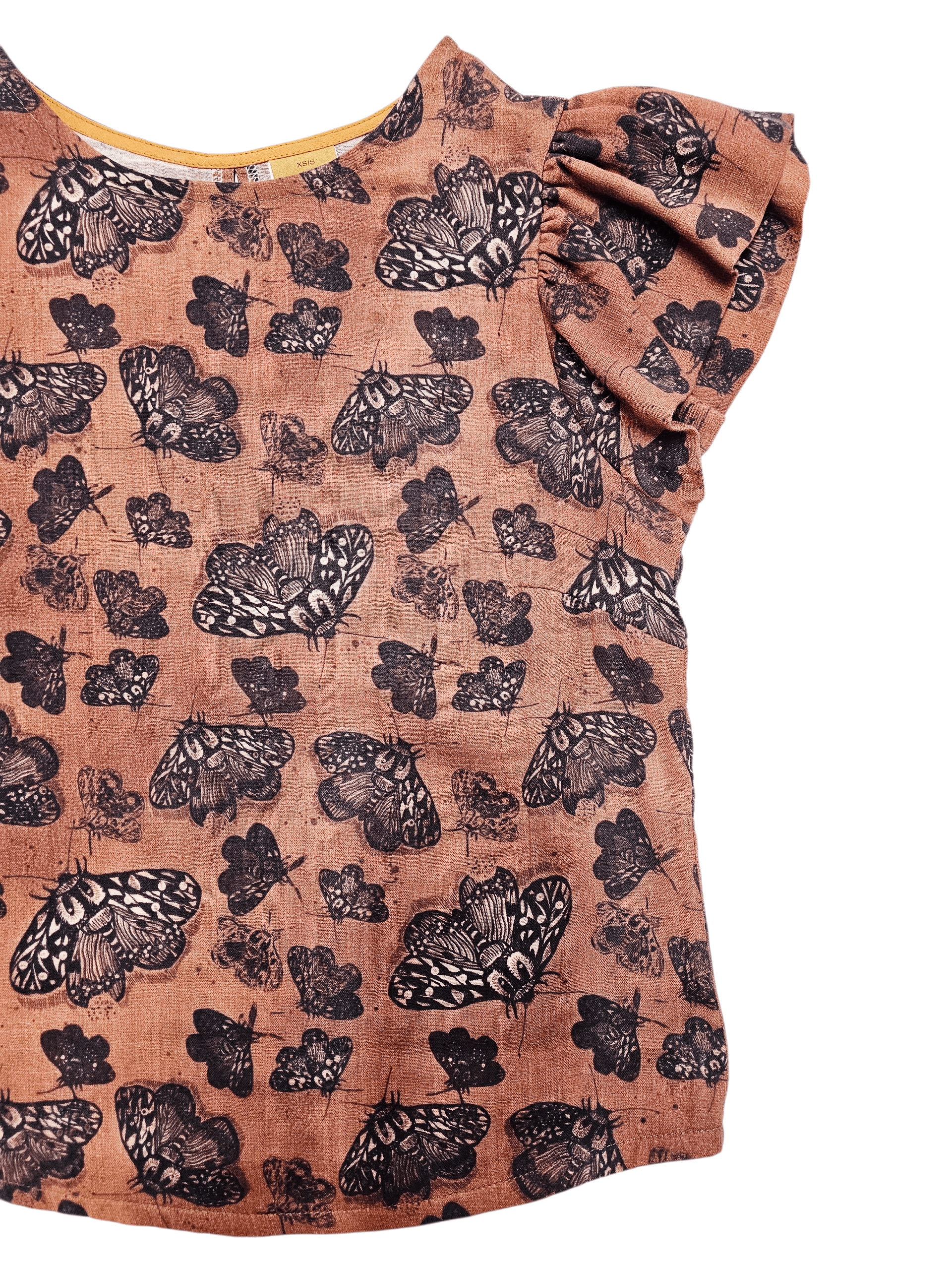 Flutter Top Organic Cotton DM - Cocoa Moth top The Spotted Quoll 